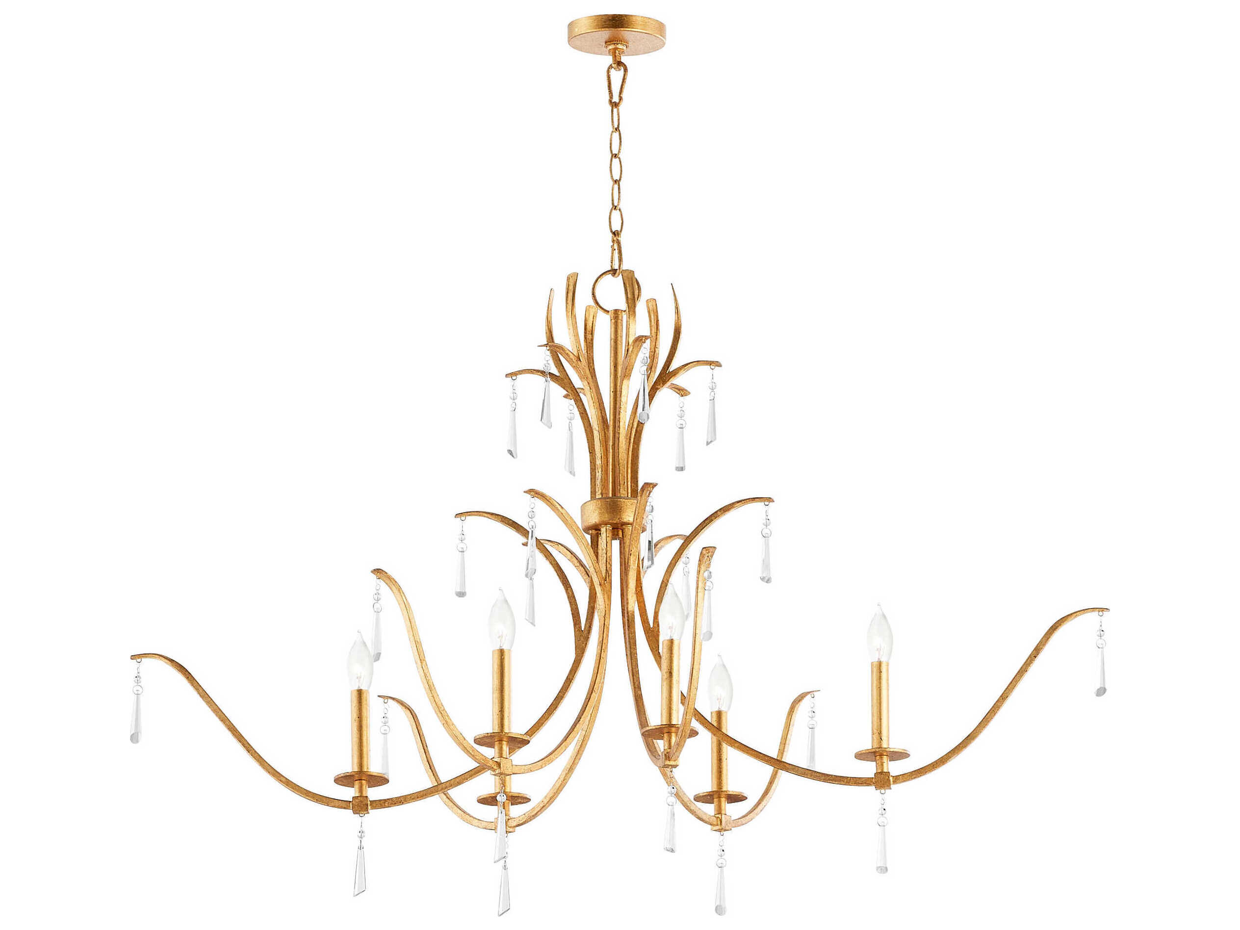 Quorum Majesty 6-Light Gold Leaf Candelabra Chandelier