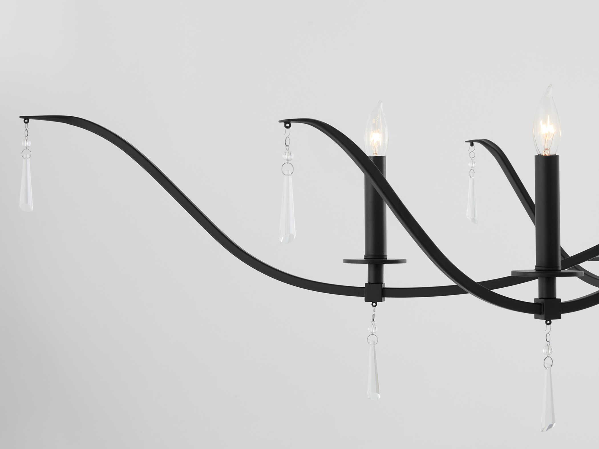 Quorum Majesty 8-Light Matte Black Island Pendant