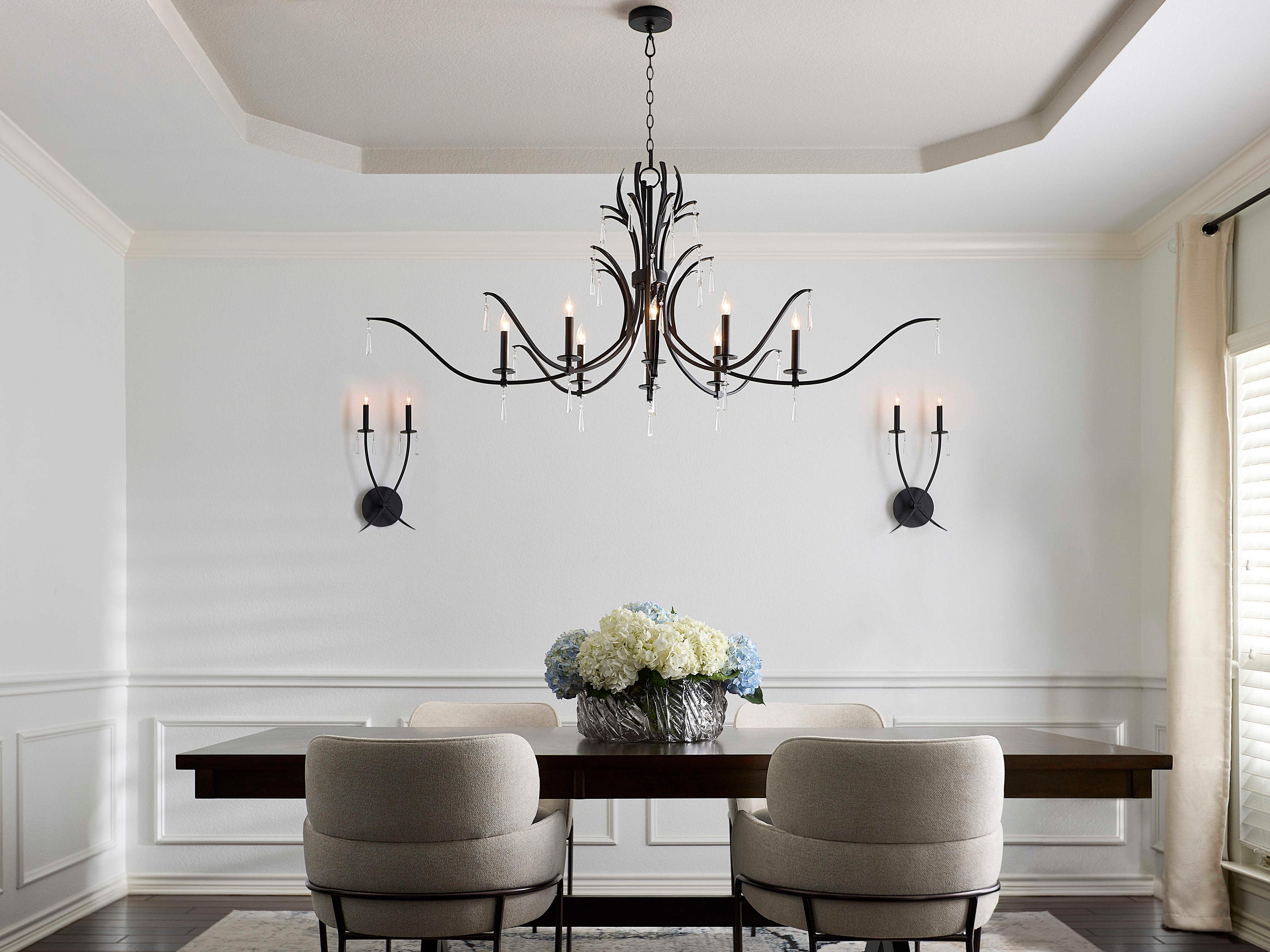 Quorum Majesty 8-Light Matte Black Island Pendant