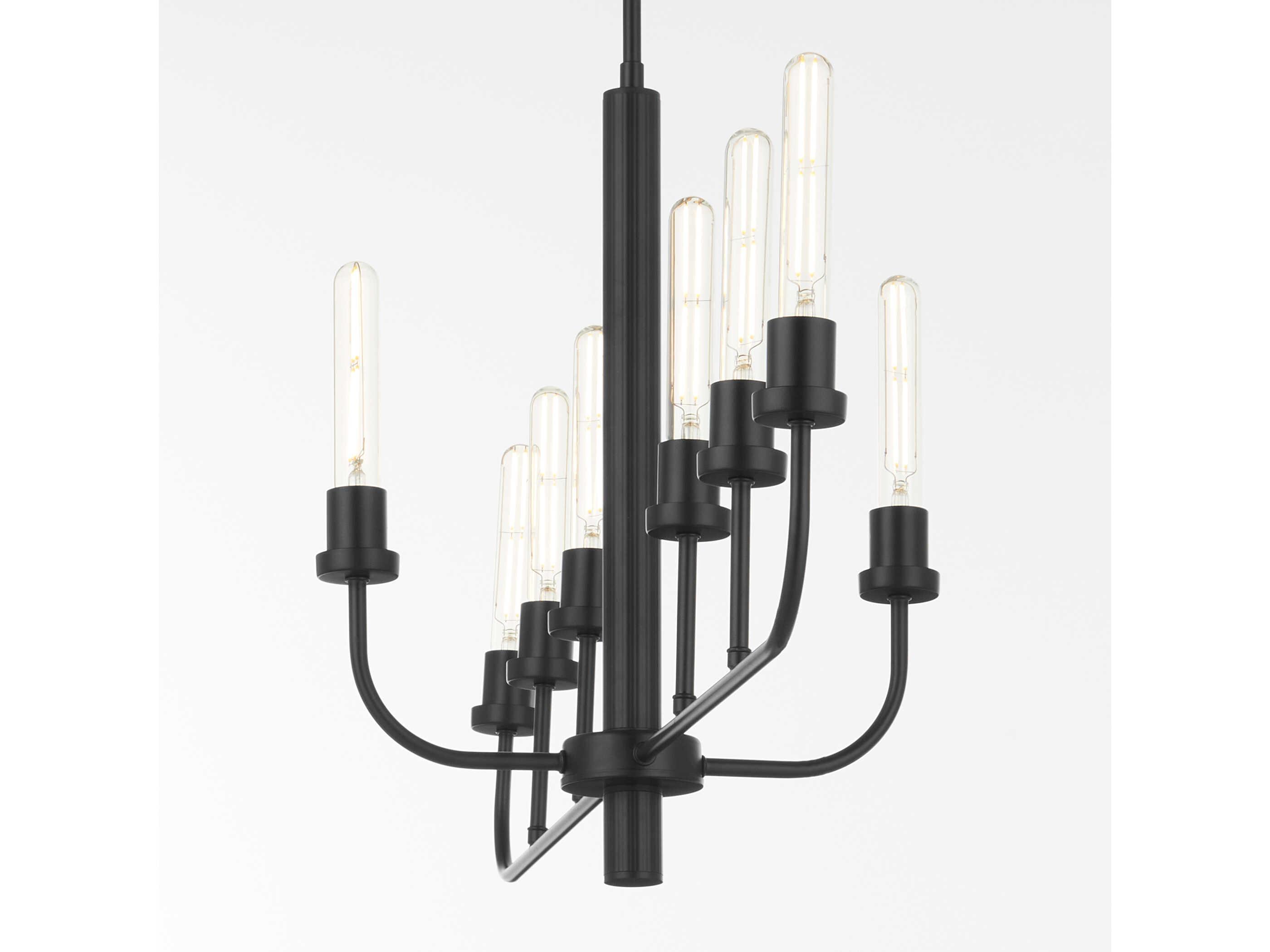 Quorum Sheridan 8-Light Matte Black Linear Island Pendant