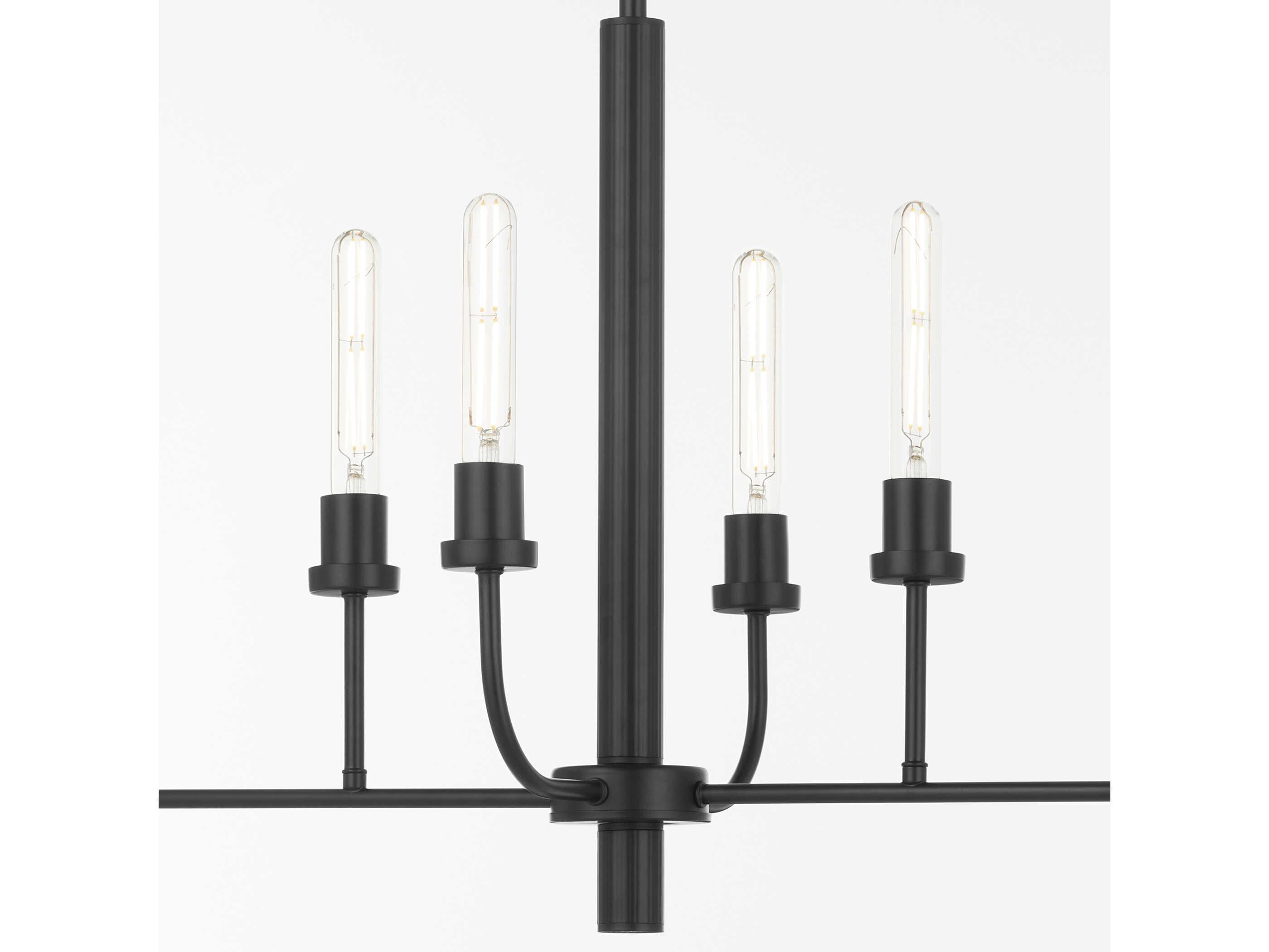 Quorum Sheridan 8-Light Matte Black Linear Island Pendant