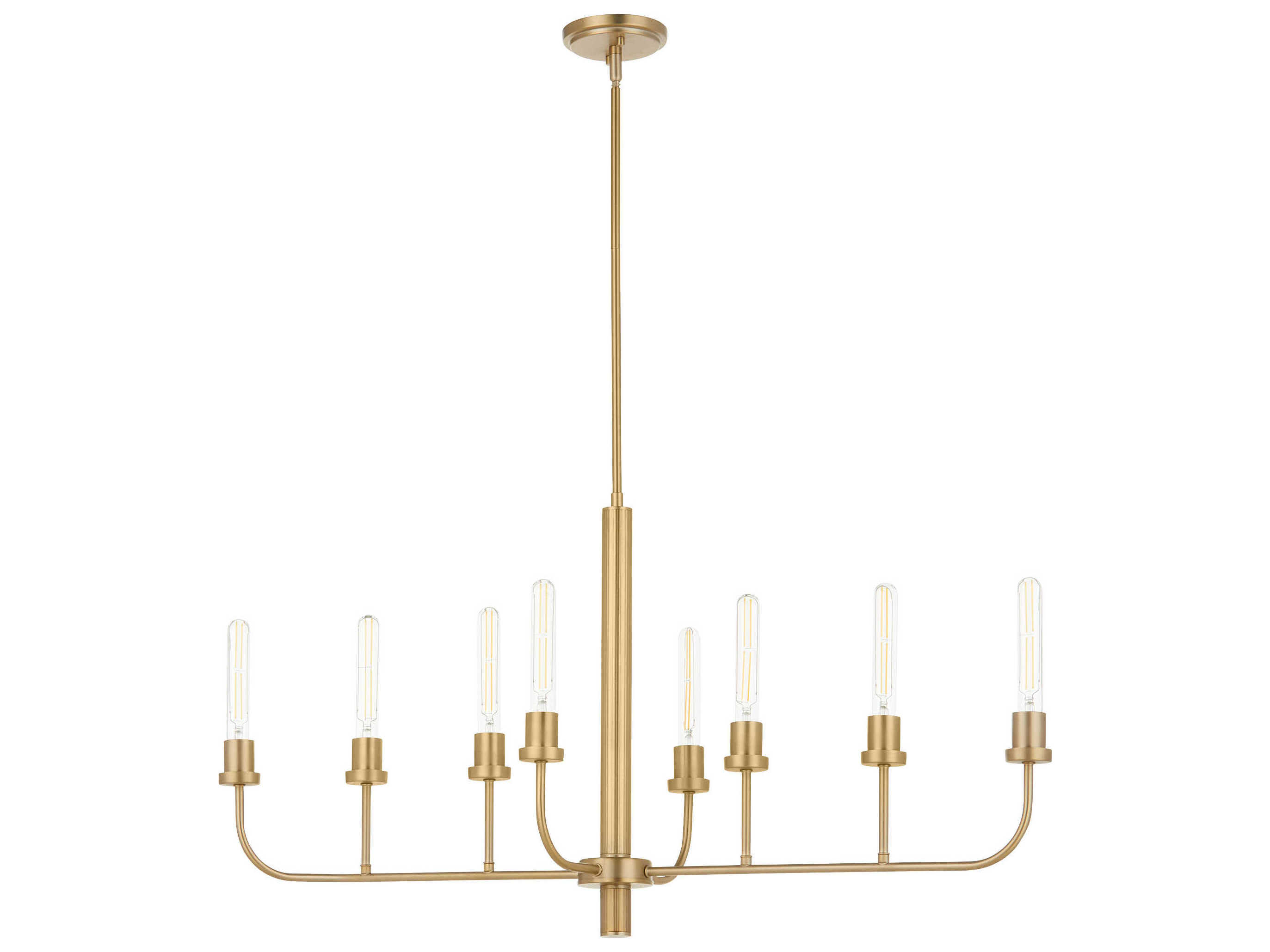 Quorum Sheridan 8-Light Aged Brass Linear Island Pendant