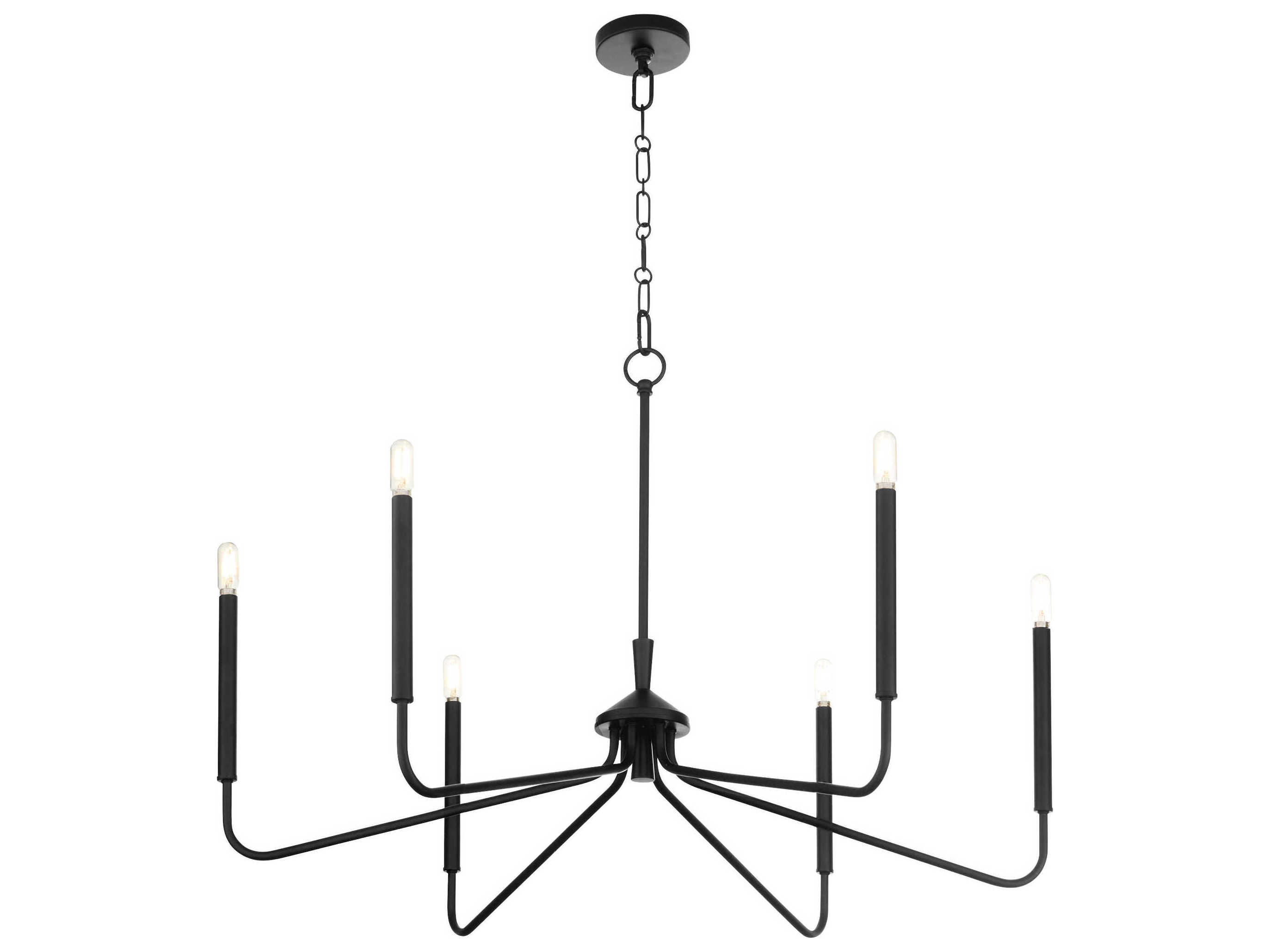 Quorum Providence 6-Light Matte Black Candelabra Chandelier