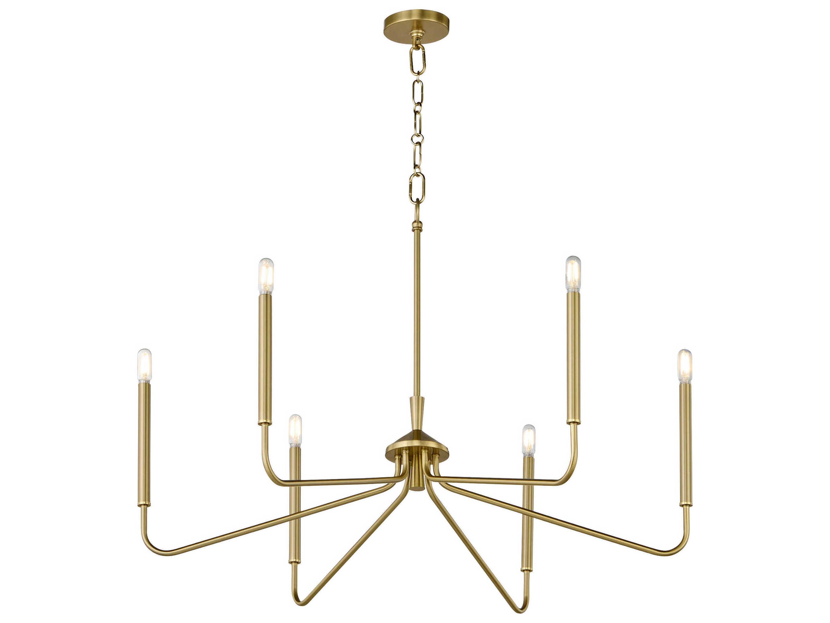 Quorum Providence 6-Light Aged Brass Candelabra Chandelier