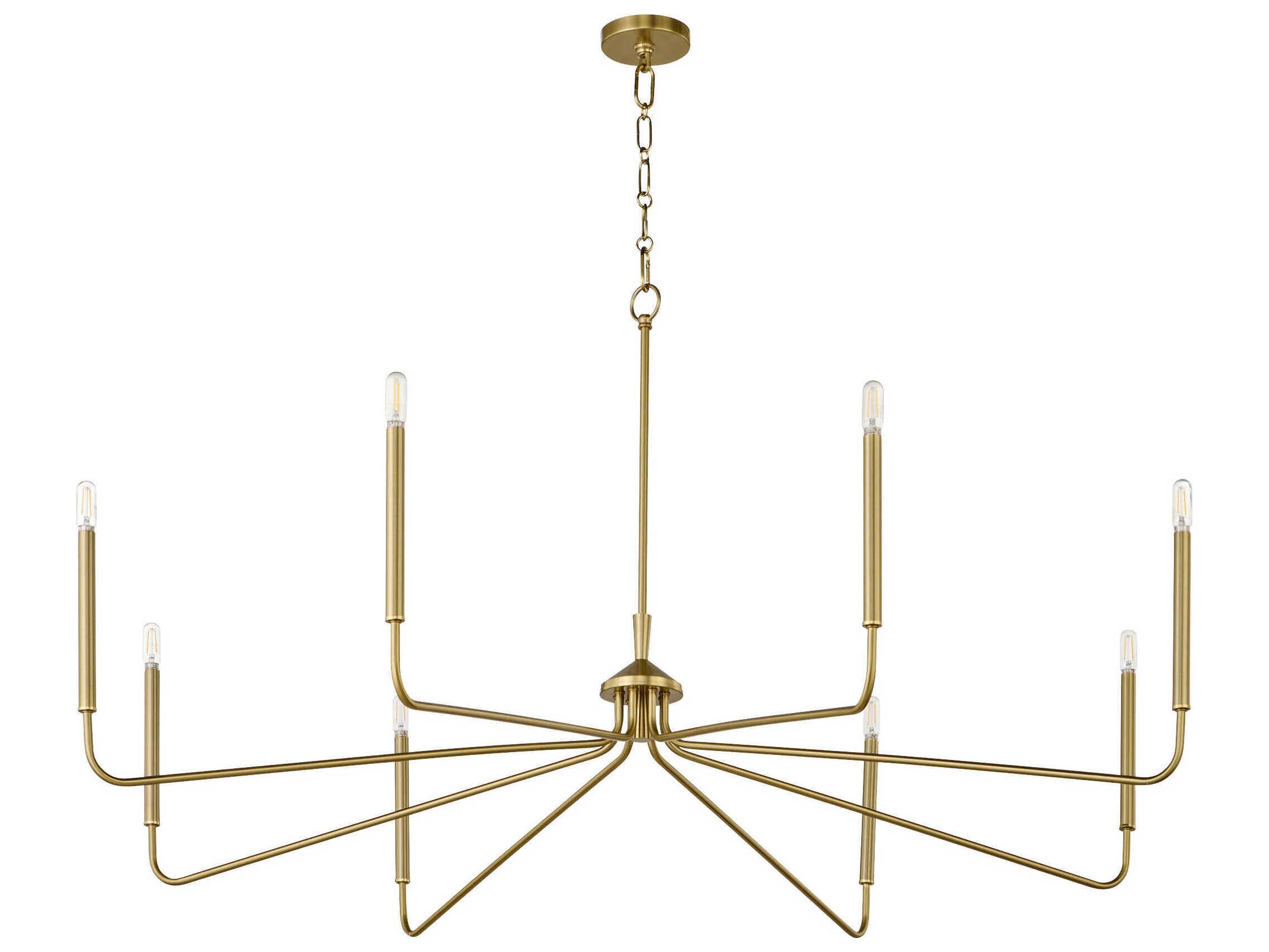 Quorum Providence 8-Light Aged Brass Candelabra Chandelier