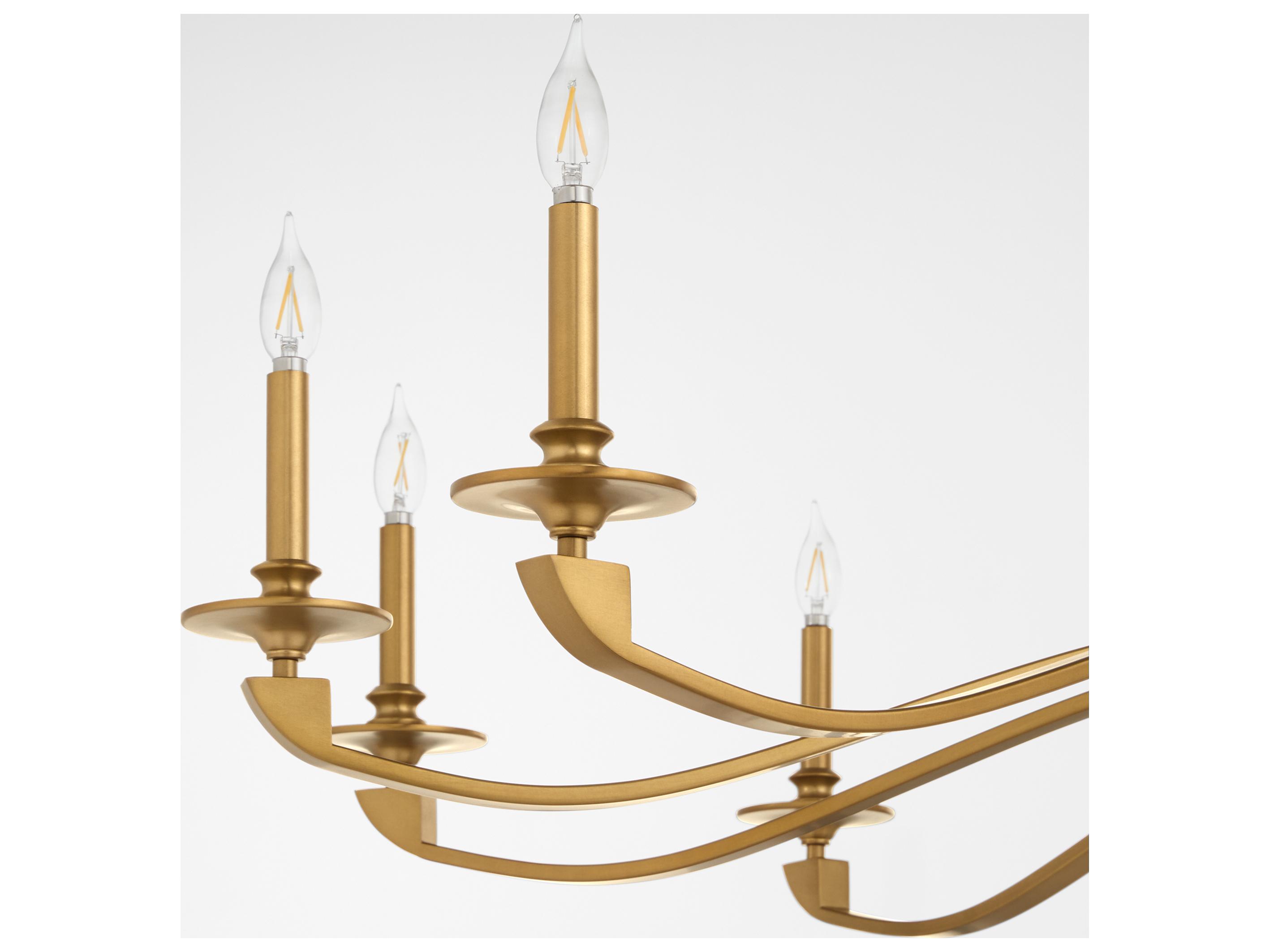 Quorum Chantelle 12-Light Brushed Brass Candelabra Chandelier