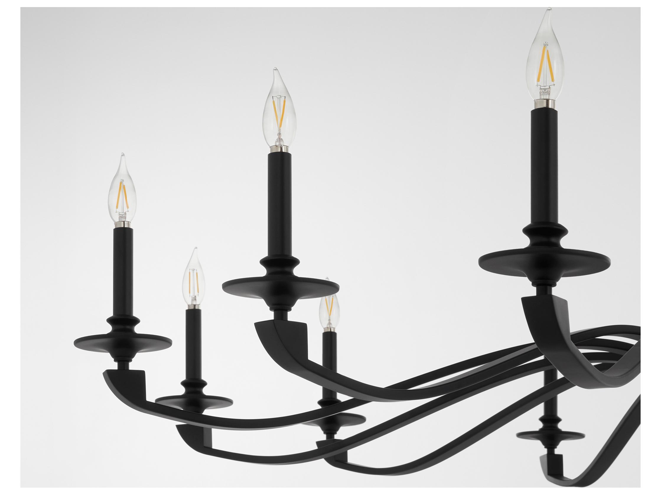 Quorum Chantelle 12-Light Matte Black Candelabra Chandelier