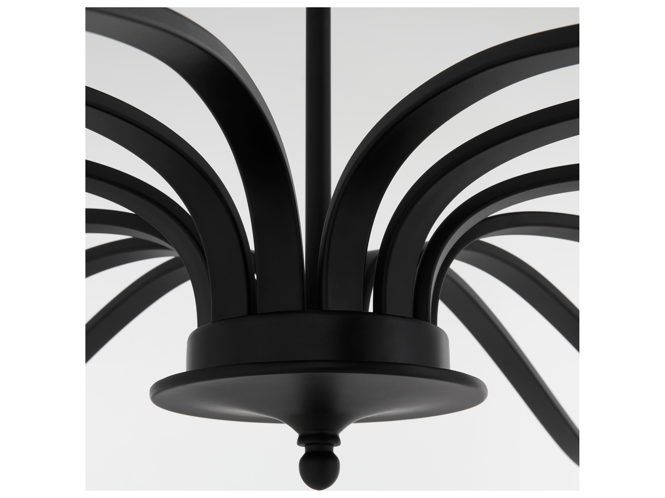 Quorum Chantelle 12-Light Matte Black Candelabra Chandelier