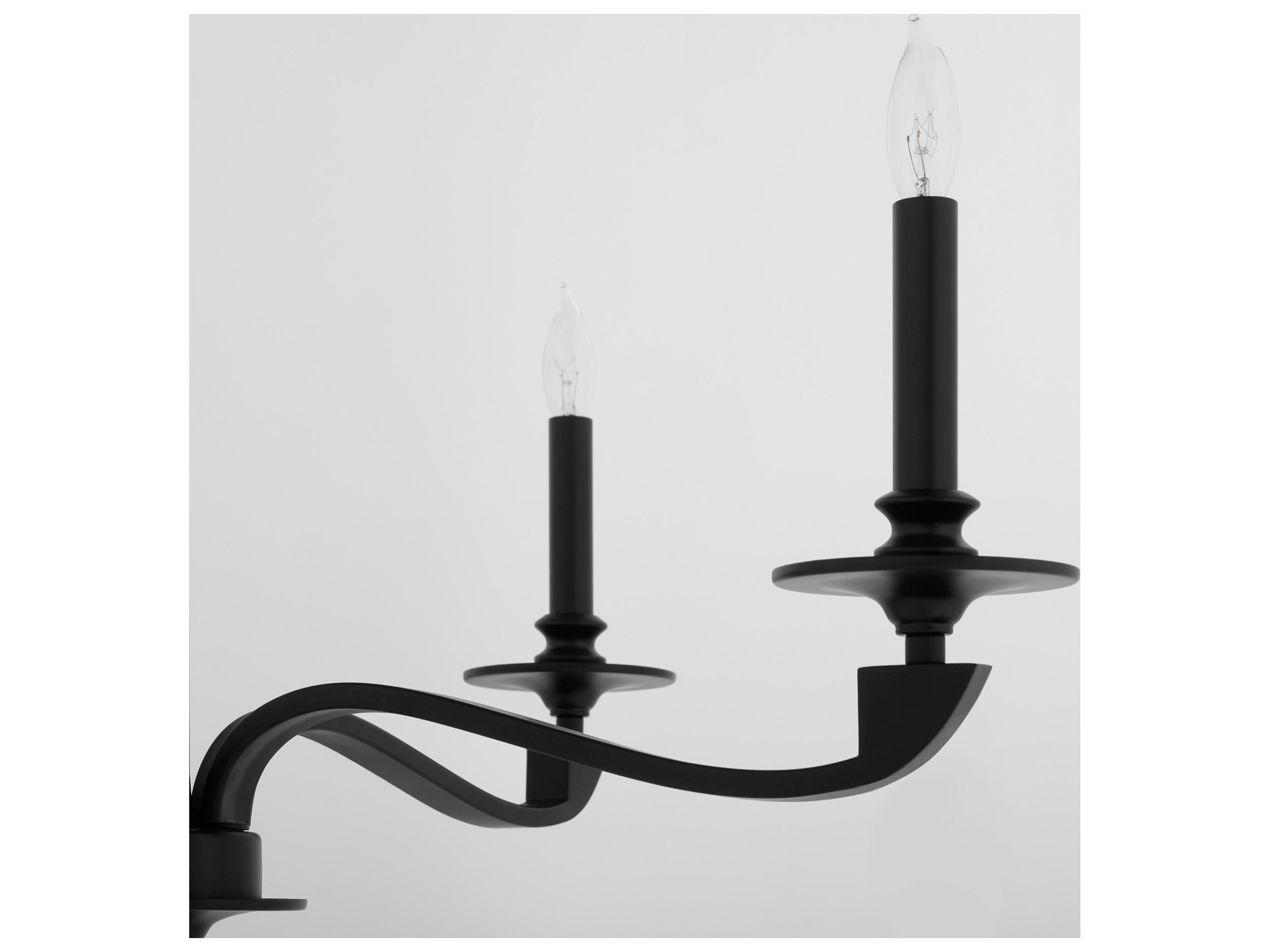 Quorum Chantelle 5-Light Matte Black Candelabra Chandelier