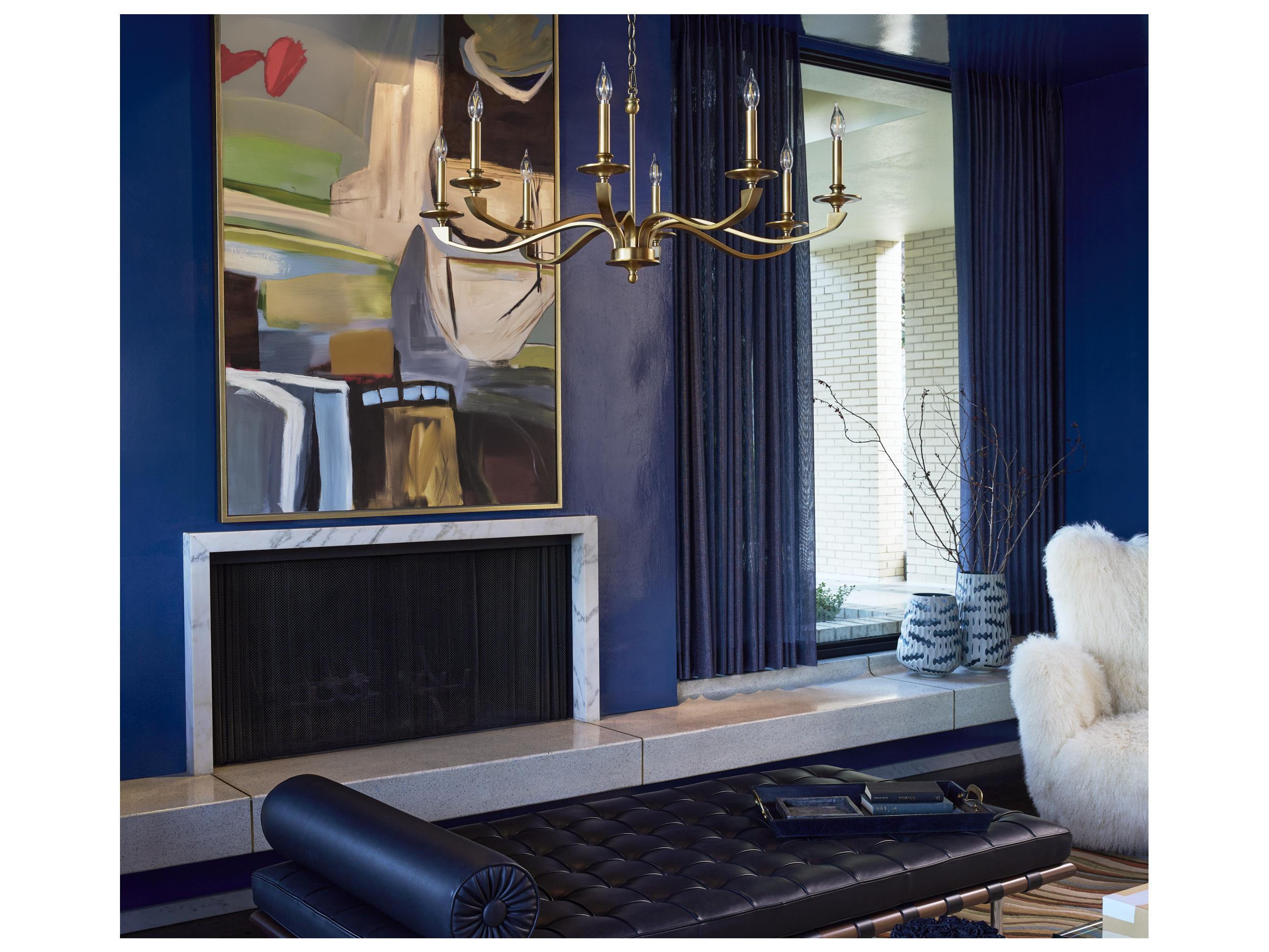 Quorum Chantelle 8-Light Brushed Brass Candelabra Chandelier