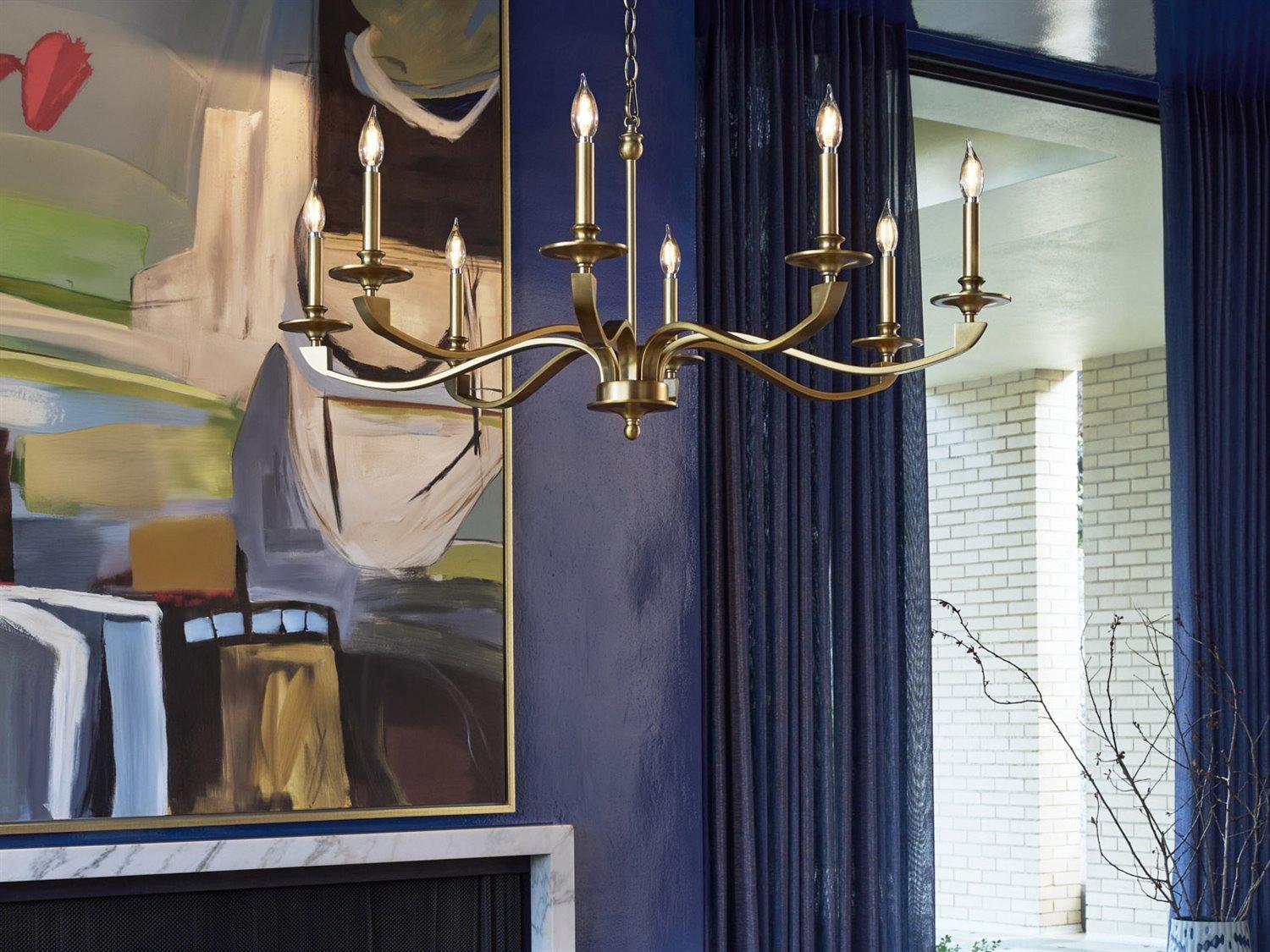 Quorum Chantelle 8-Light Brushed Brass Candelabra Chandelier