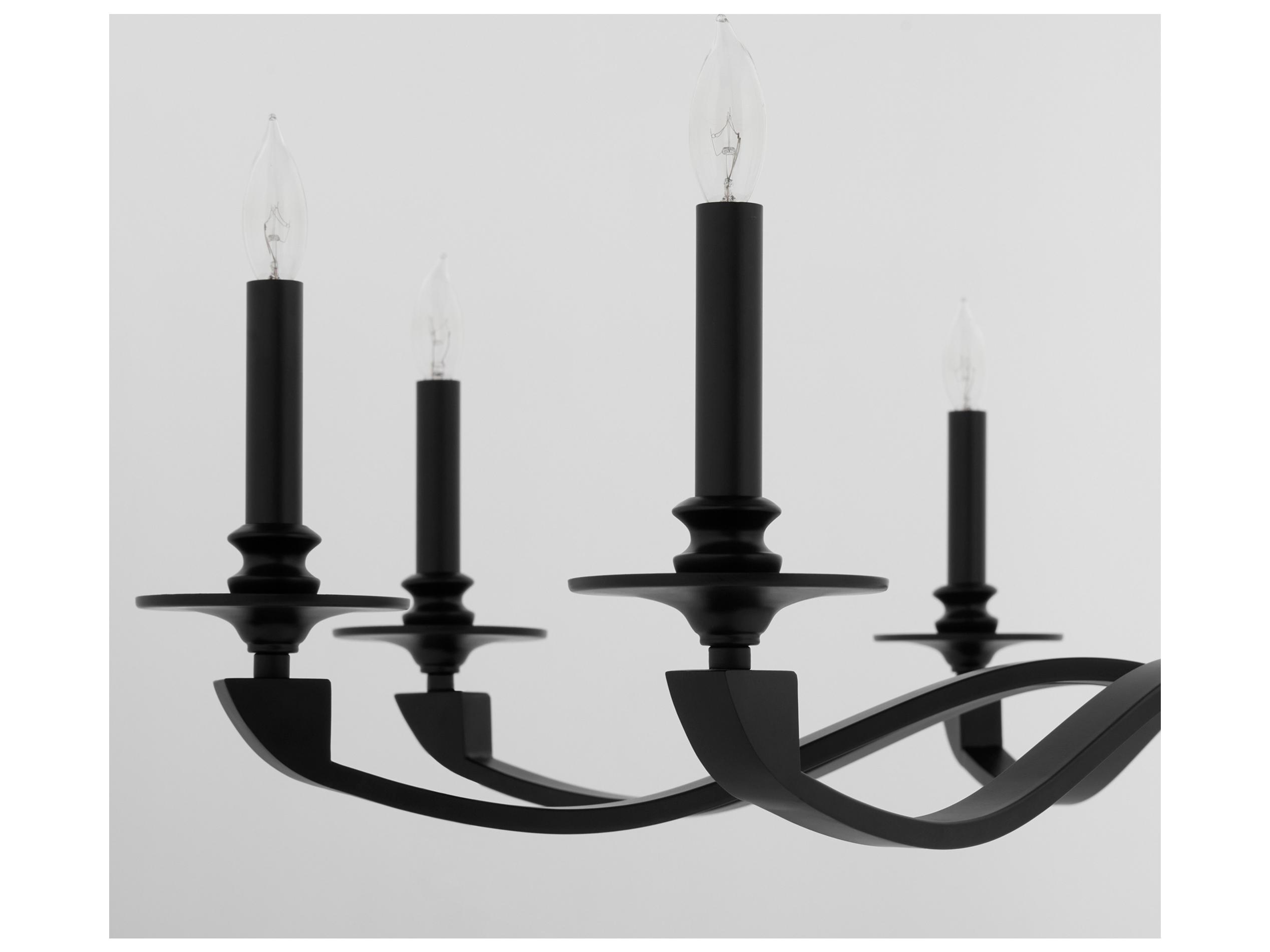 Quorum Chantelle 8-Light Matte Black Candelabra Chandelier