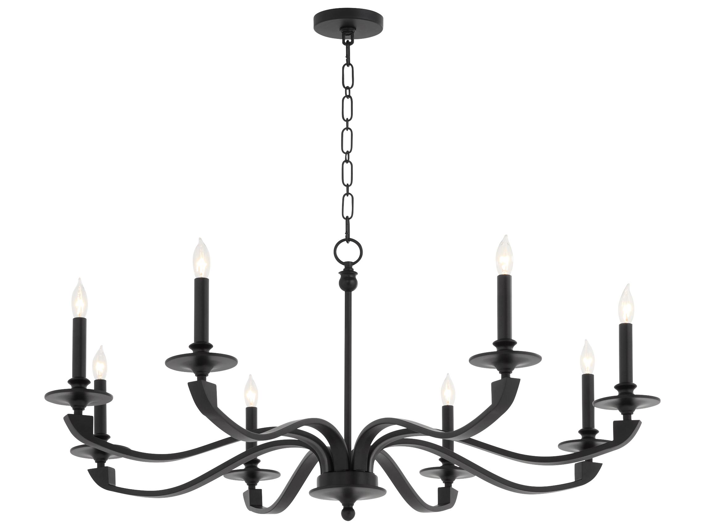 Quorum Chantelle 8-Light Matte Black Candelabra Chandelier