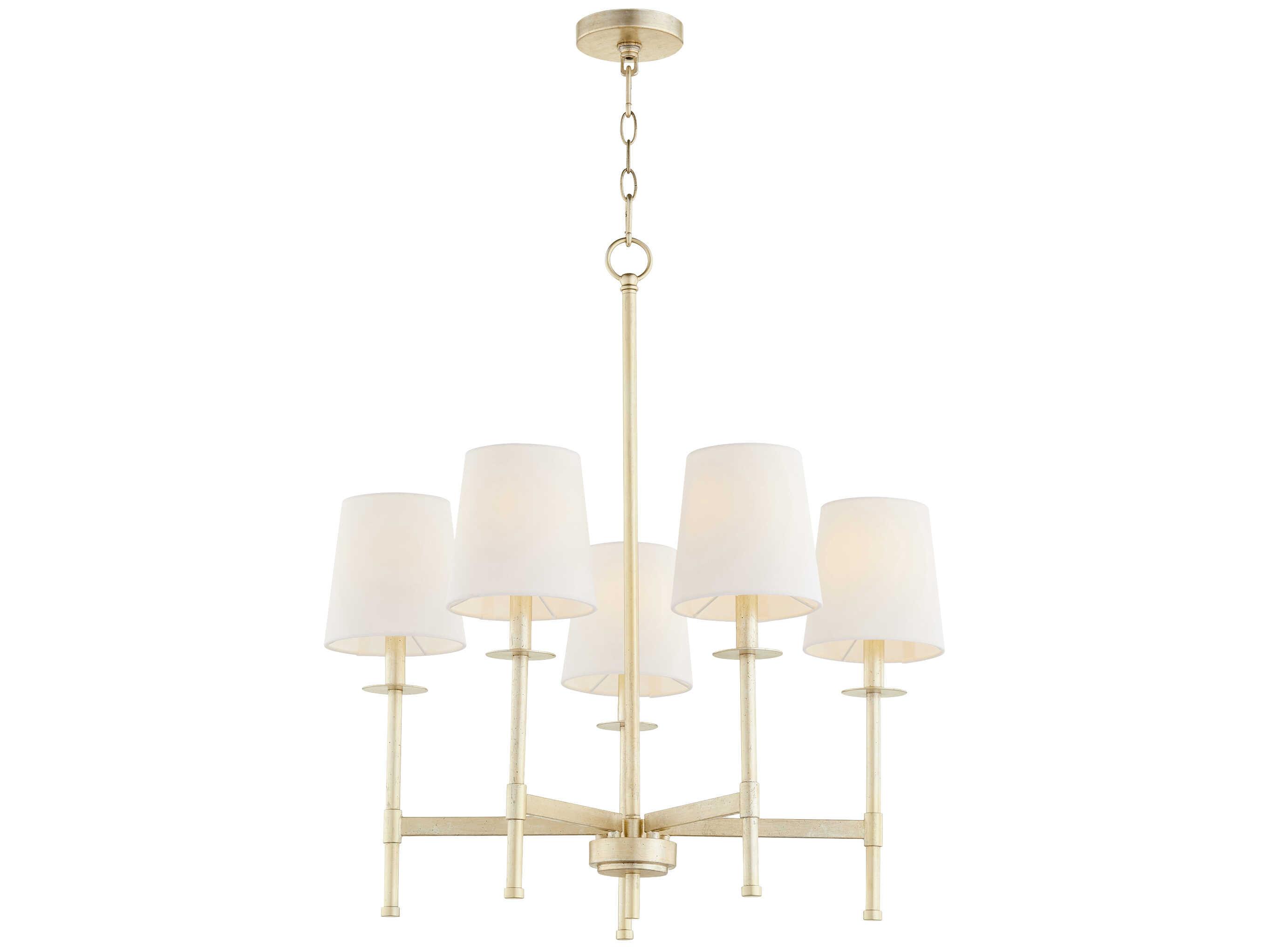 Quorum Belshaw 5-Light Aged Silver Leaf Candelabra Chandelier