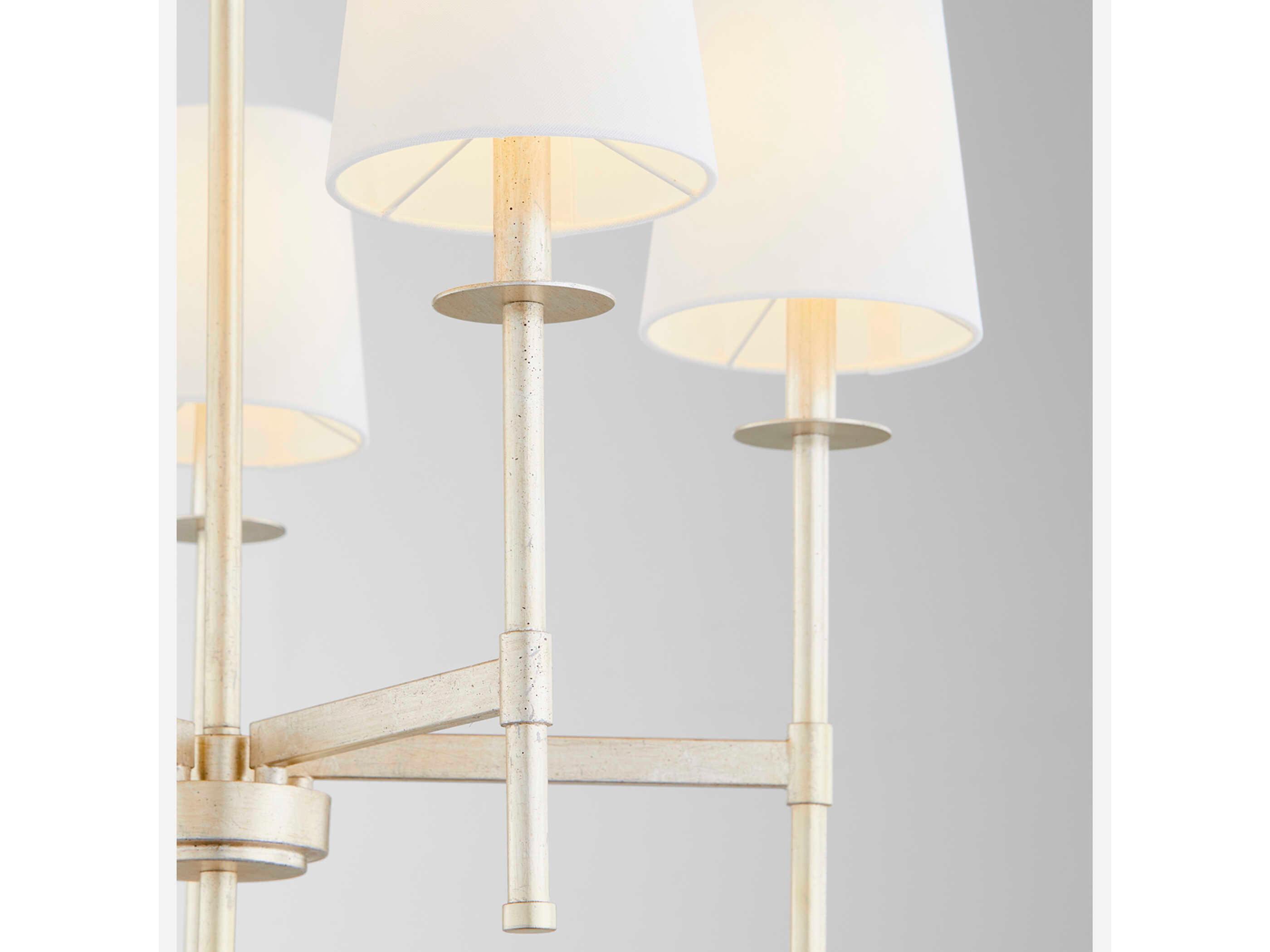 Quorum Belshaw 5-Light Aged Silver Leaf Candelabra Chandelier