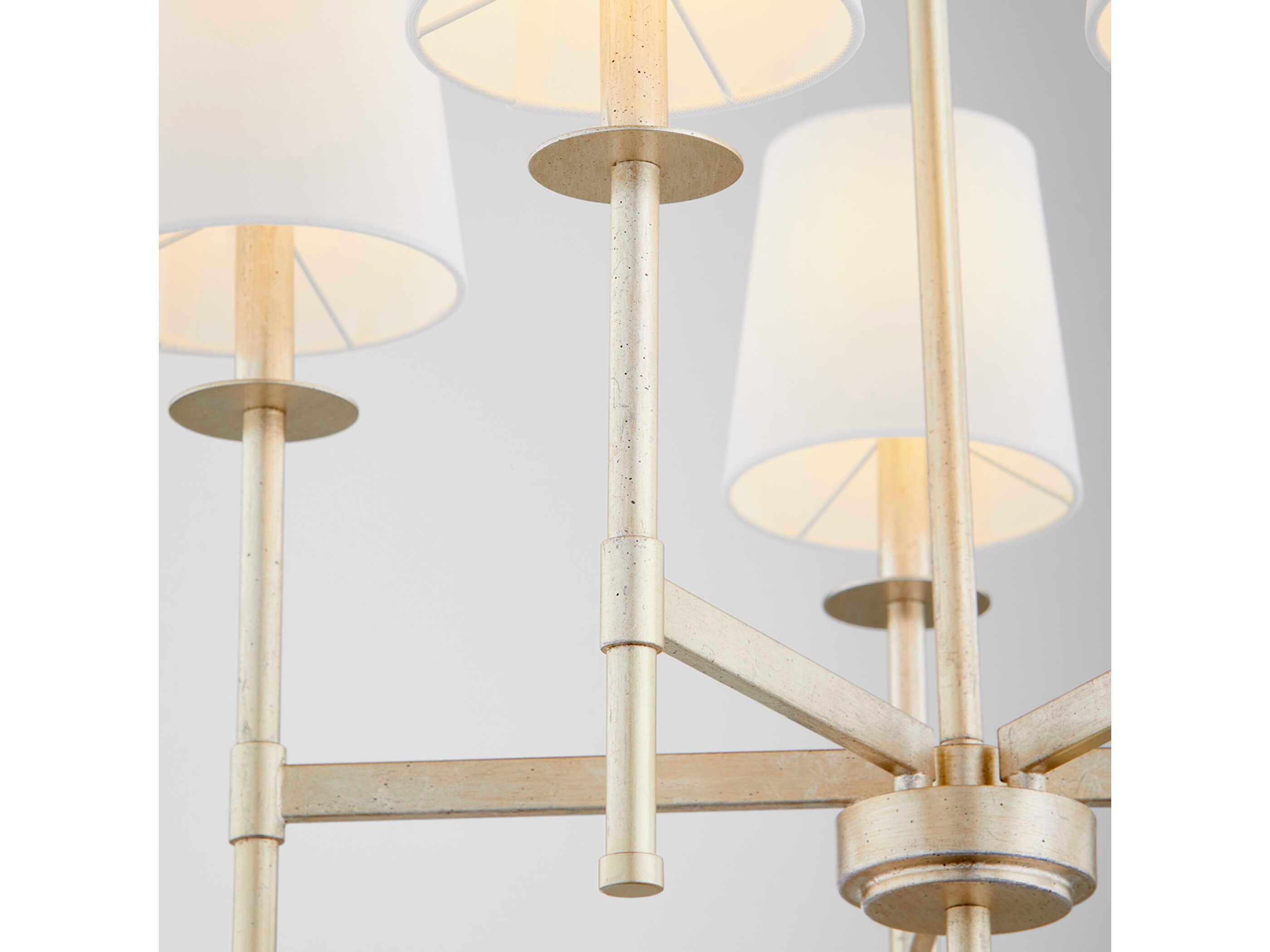 Quorum Belshaw 5-Light Aged Silver Leaf Candelabra Chandelier