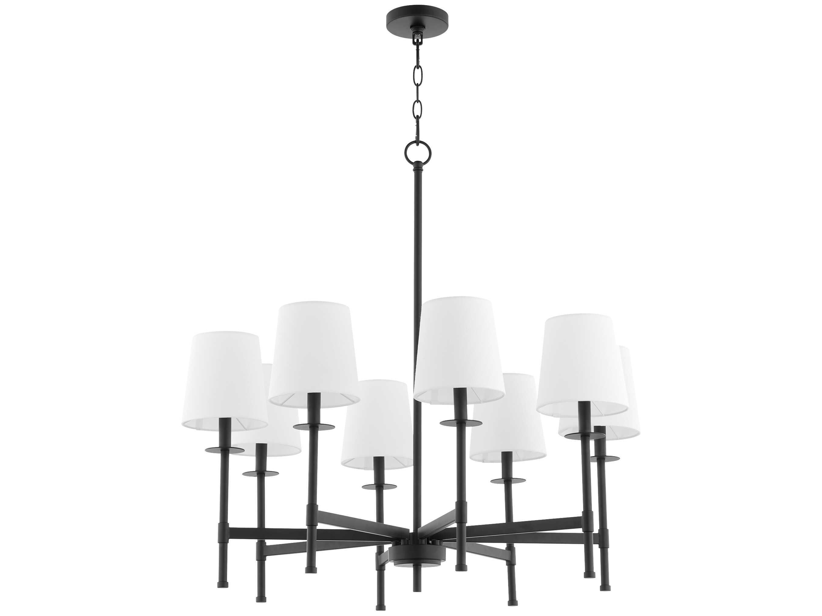 Quorum Belshaw 8-Light Matte Black Candelabra Chandelier