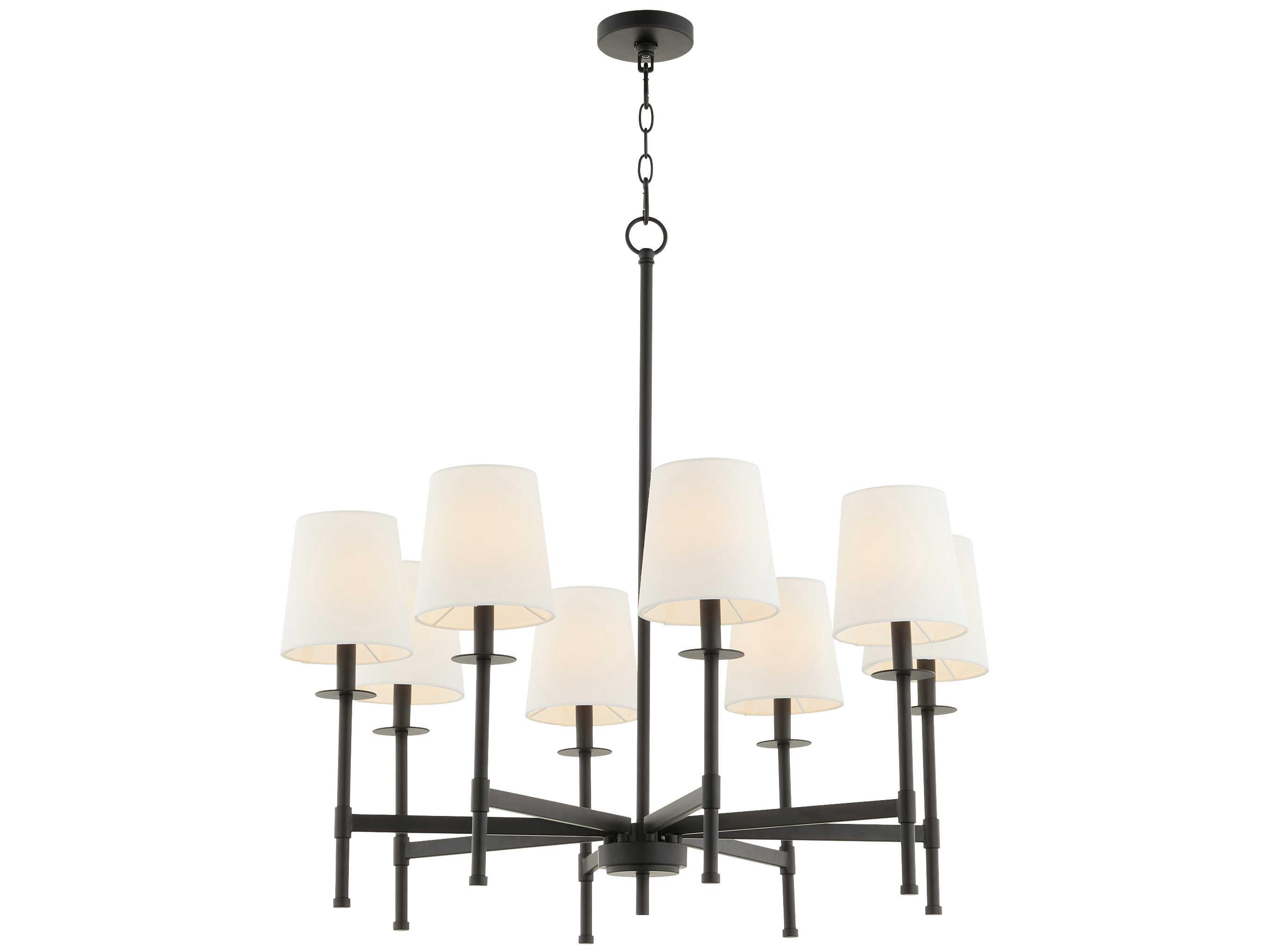 Quorum Belshaw 8-Light Matte Black Candelabra Chandelier