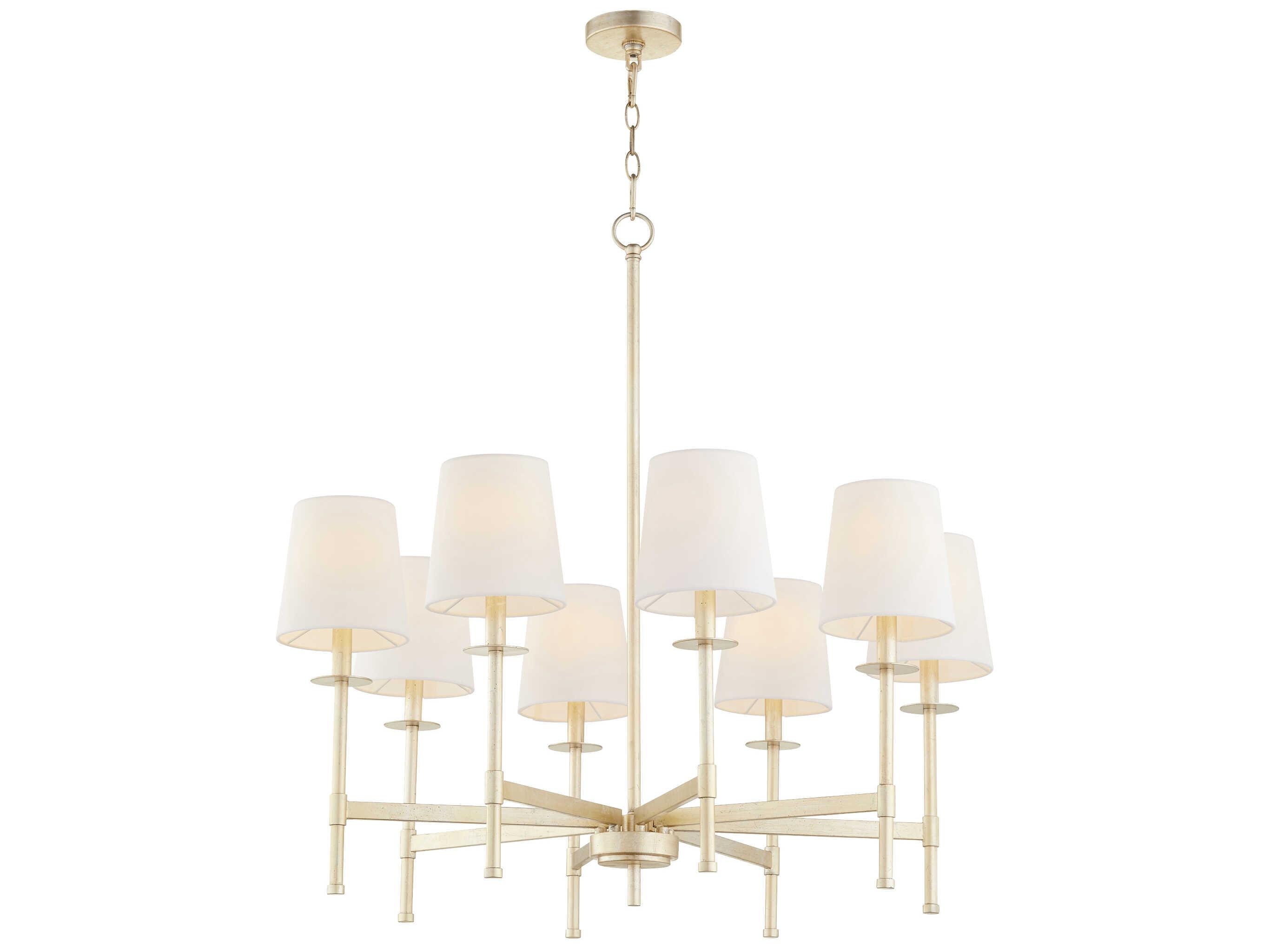 Quorum Belshaw 8-Light Aged Silver Leaf Candelabra Chandelier