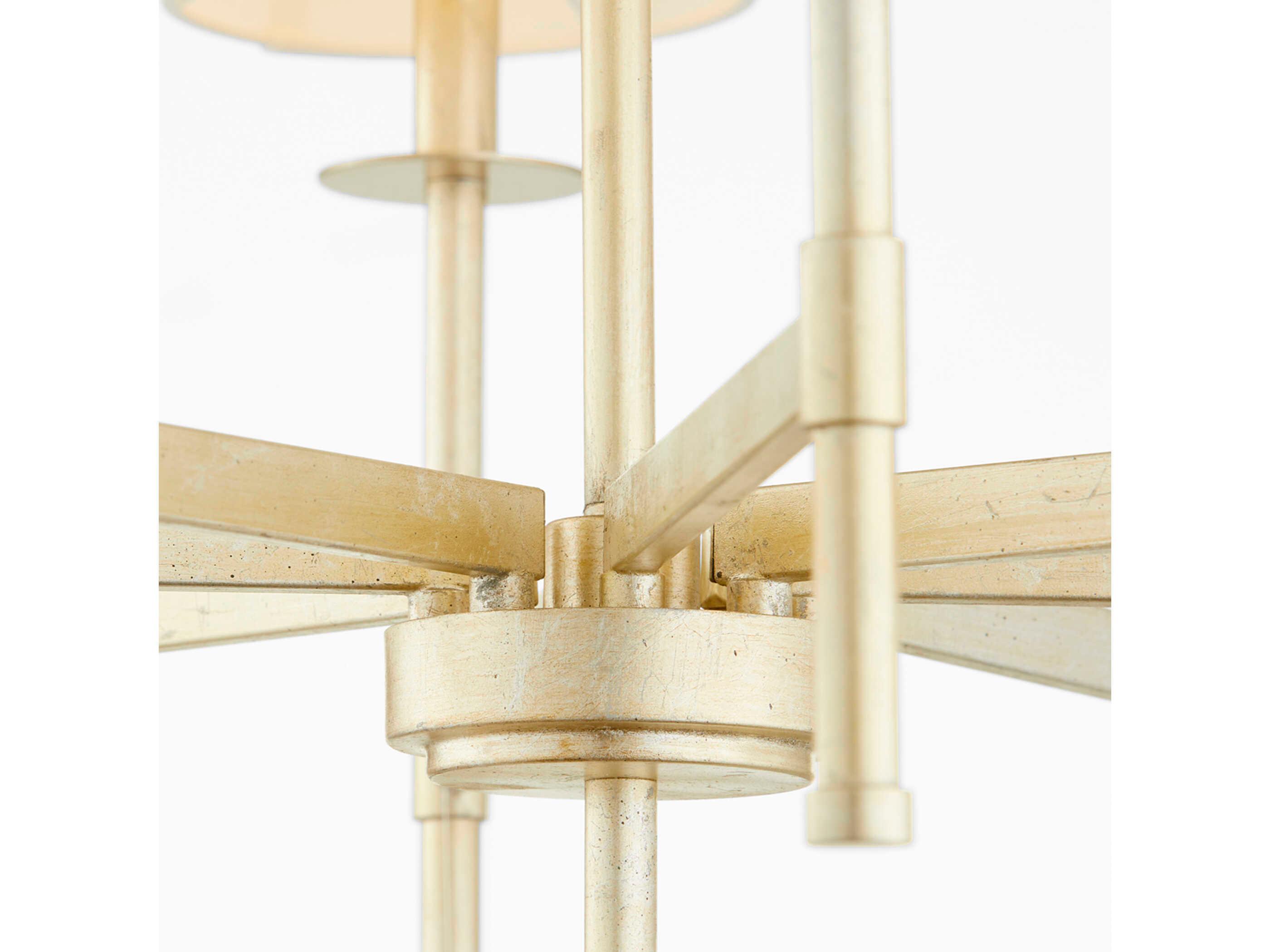 Quorum Belshaw 8-Light Aged Silver Leaf Candelabra Chandelier