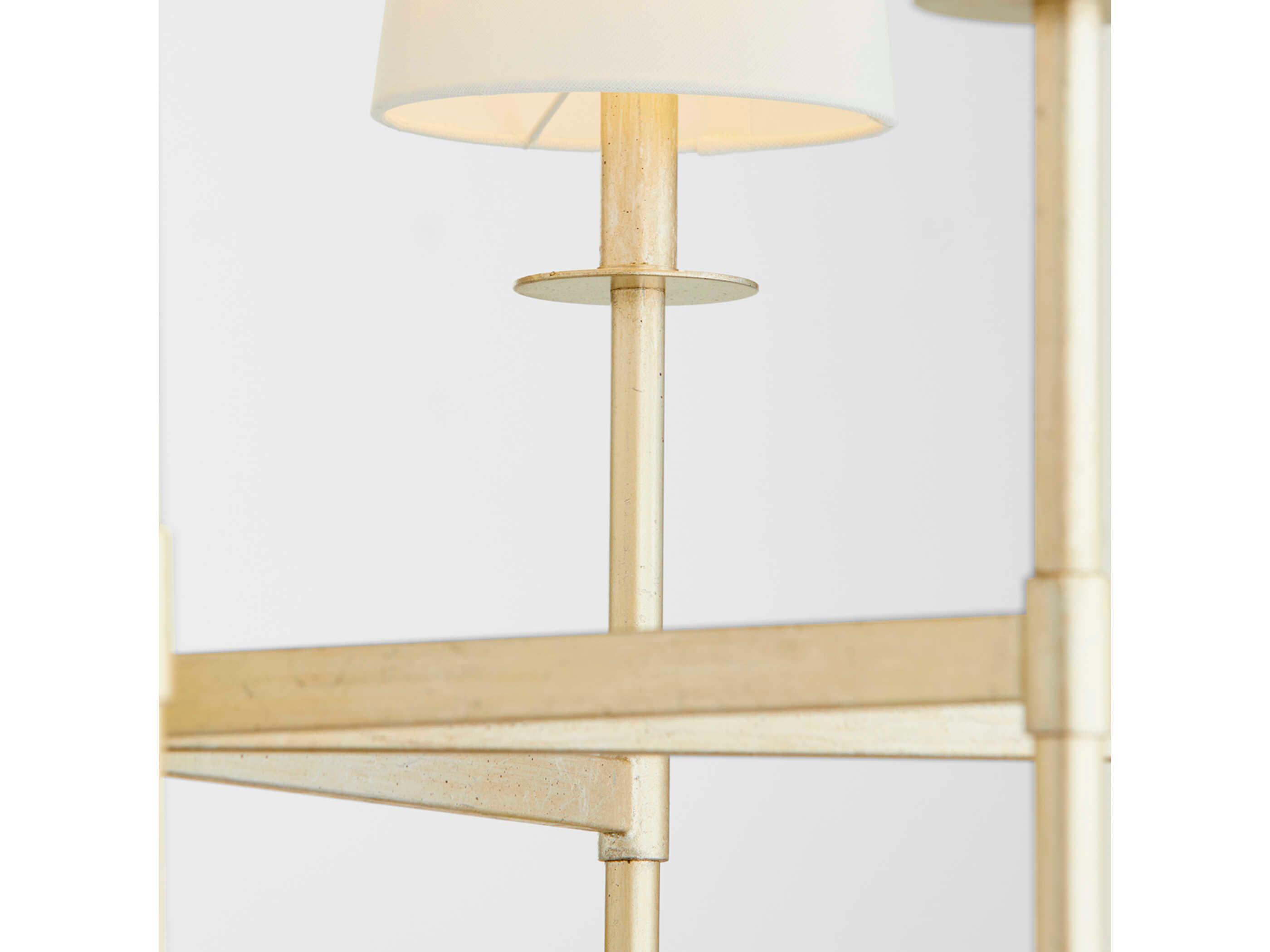 Quorum Belshaw 8-Light Aged Silver Leaf Candelabra Chandelier