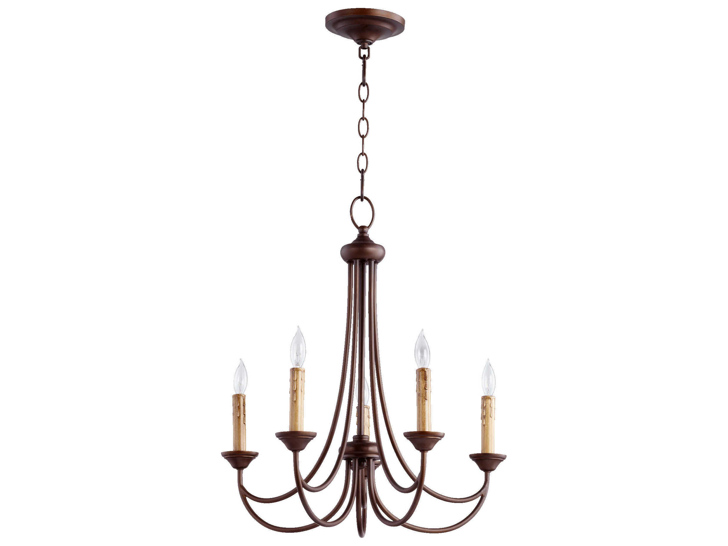 Quorum Brooks 5-Light Oiled Bronze Candelabra Chandelier