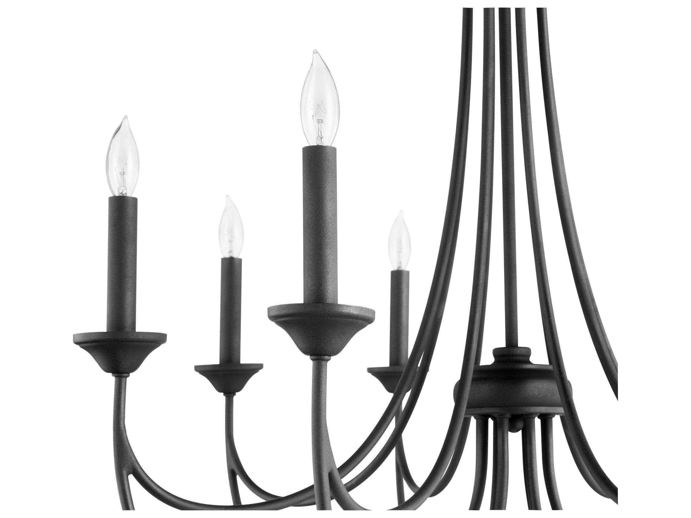 Quorum Brooks 8-Light Noir Black Candelabra Chandelier
