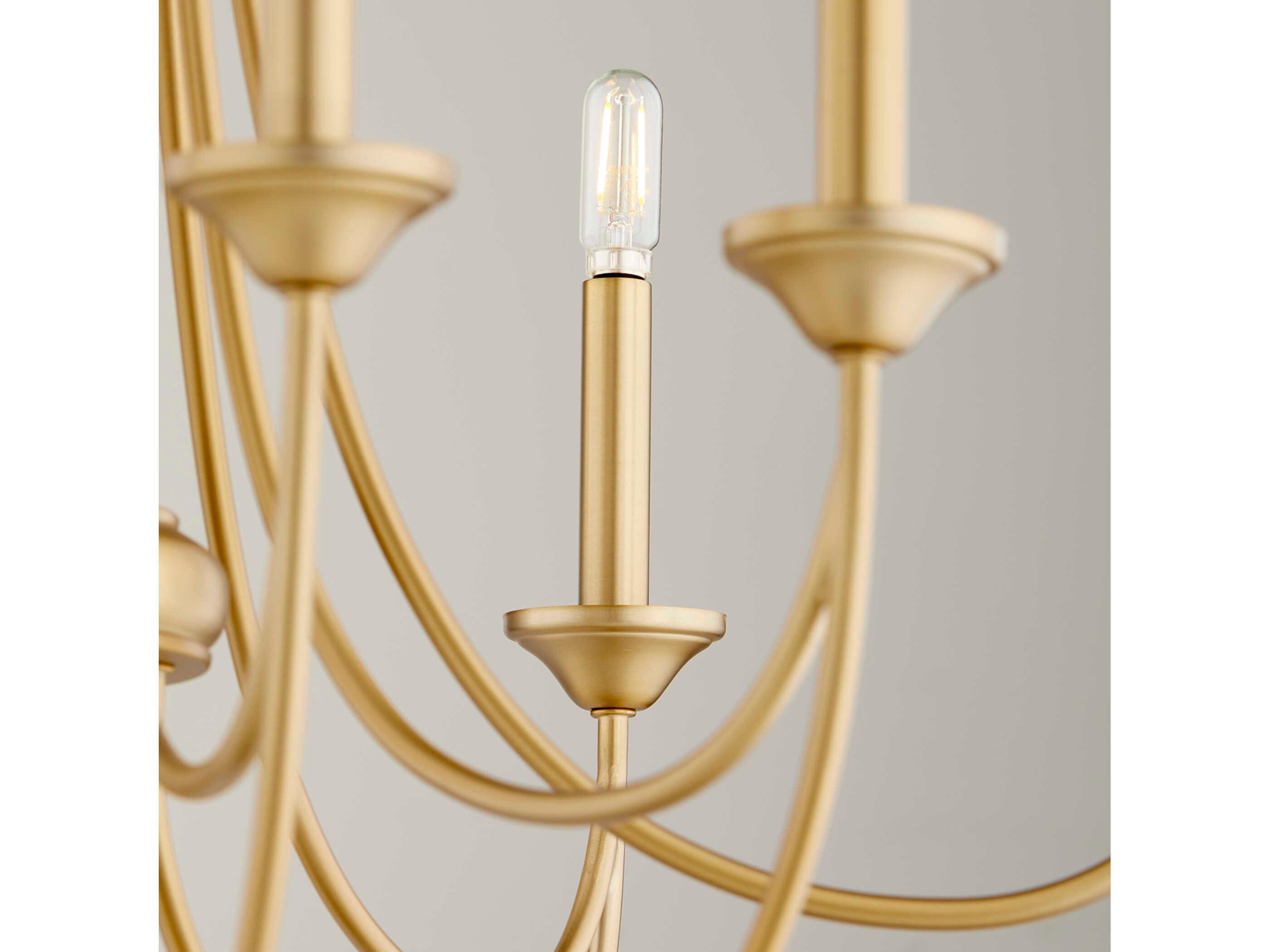 Quorum Brooks 8-Light Aged Brass Candelabra Chandelier
