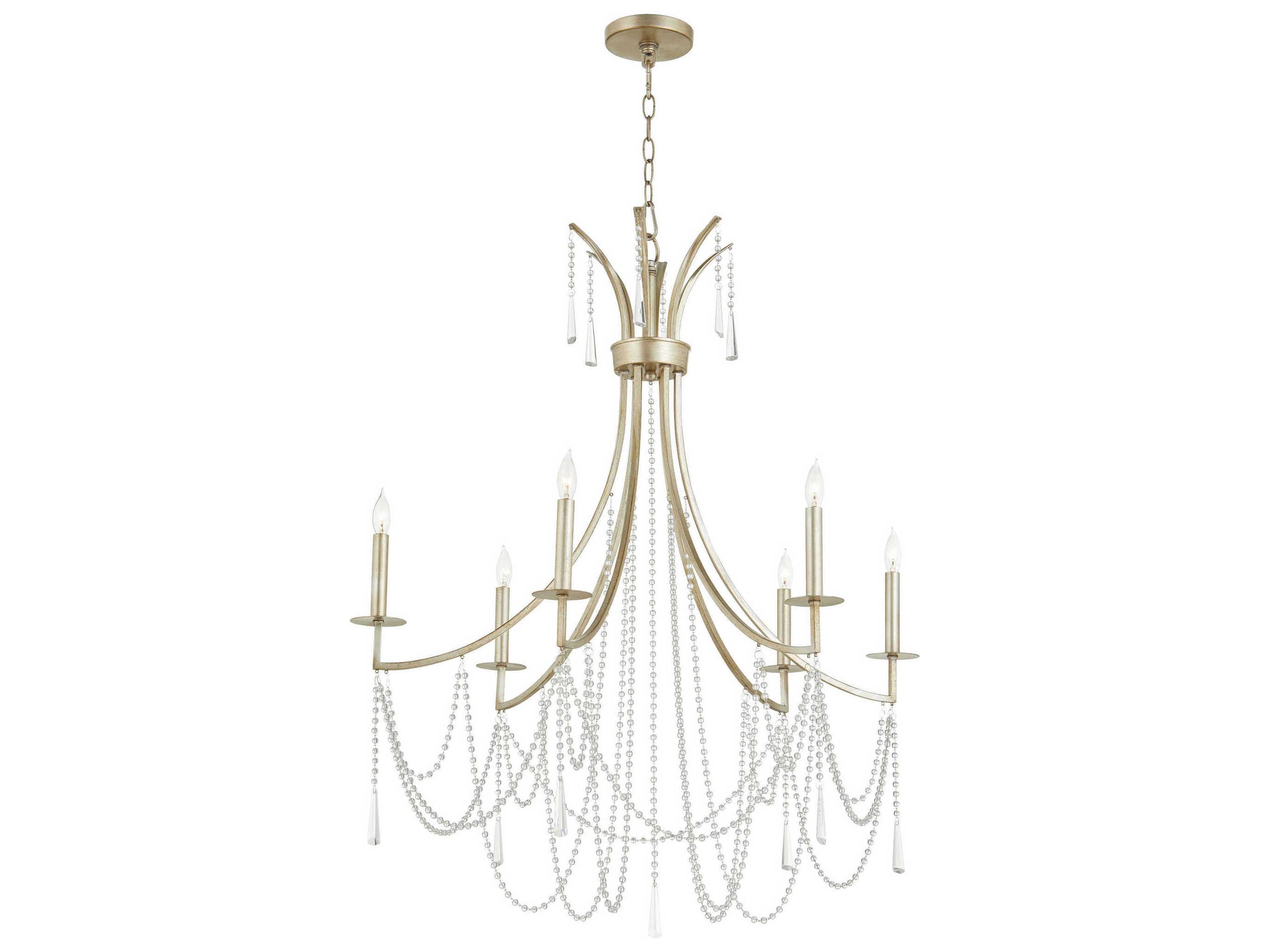 Quorum Malin 6-Light Antique Silver Candelabra Chandelier