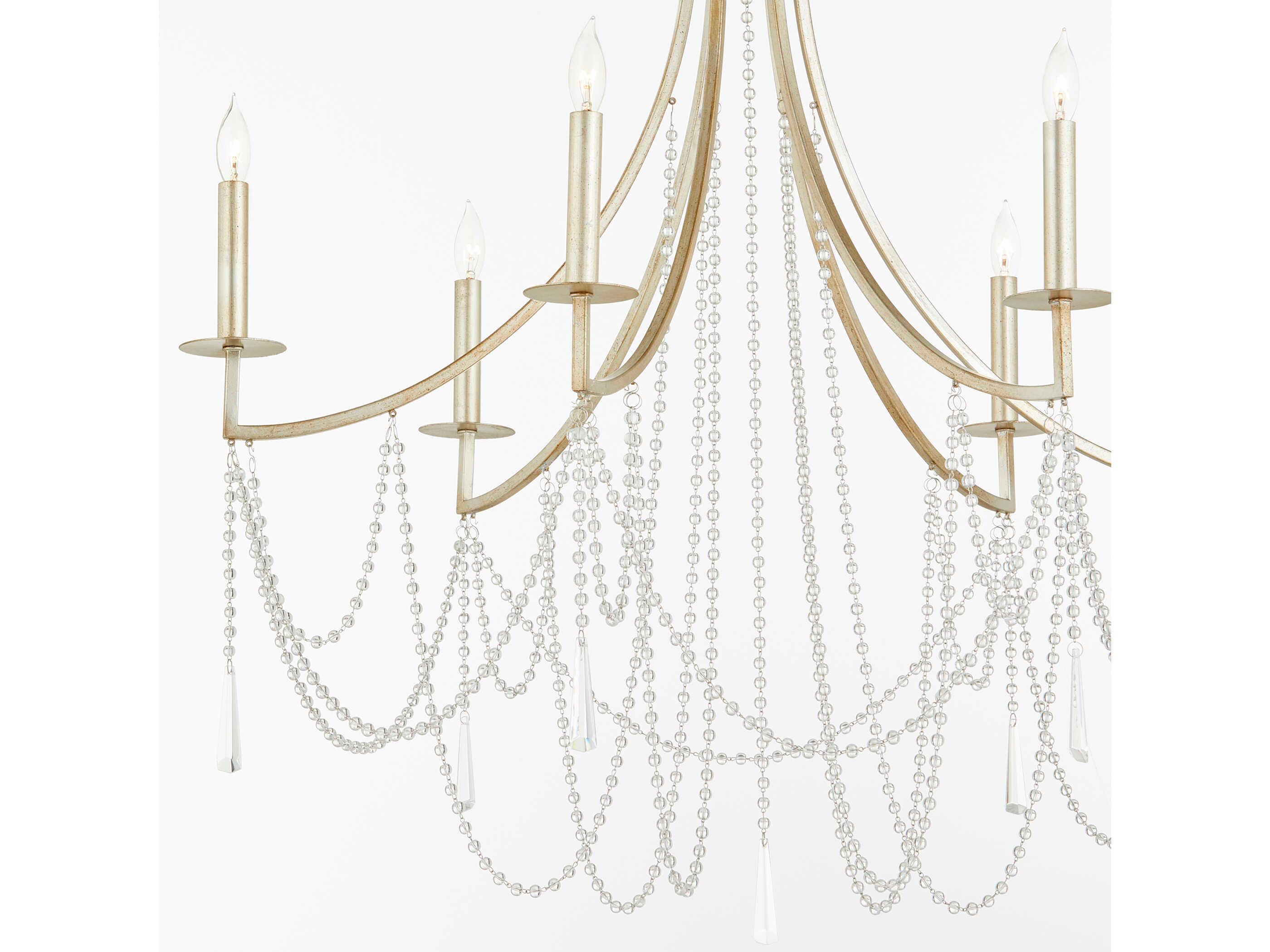 Quorum Malin 6-Light Antique Silver Candelabra Chandelier