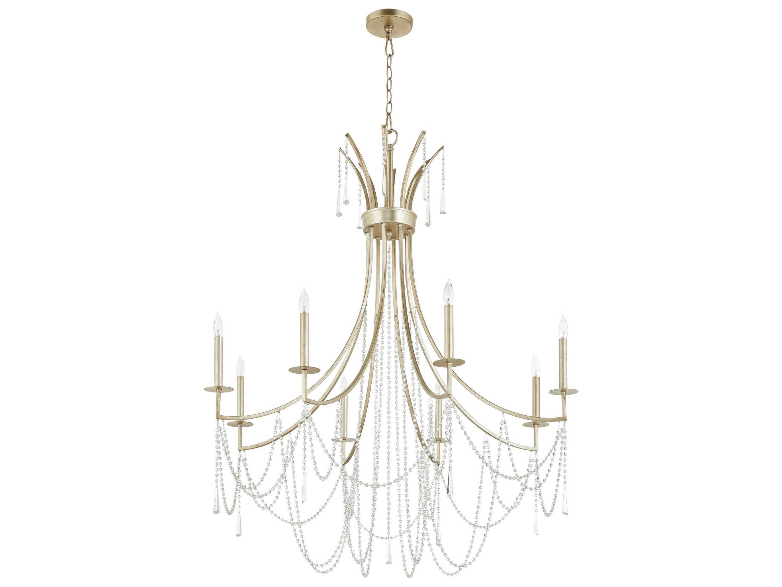 Quorum Malin 8-Light Antique Silver Candelabra Chandelier