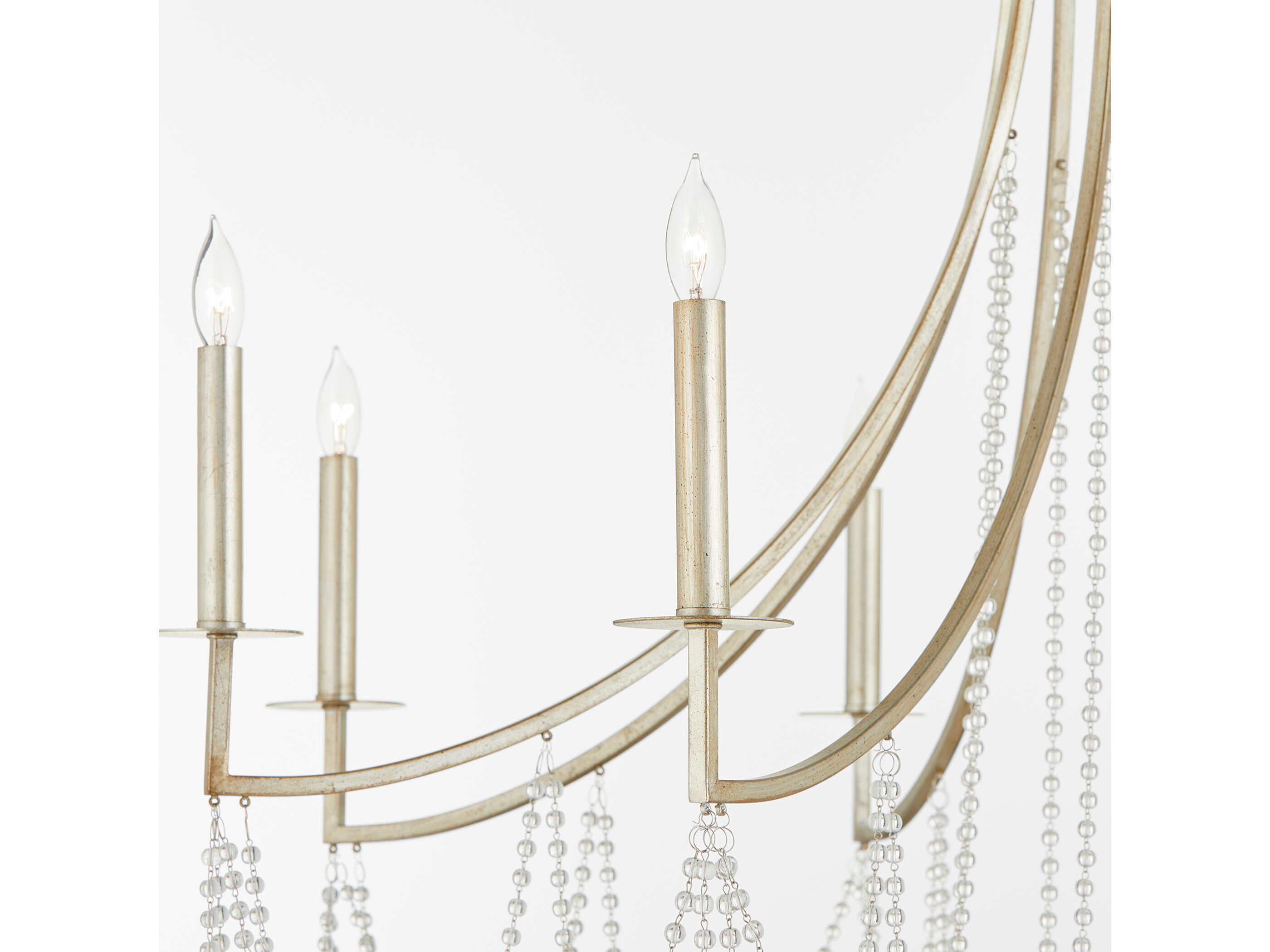 Quorum Malin 8-Light Antique Silver Candelabra Chandelier