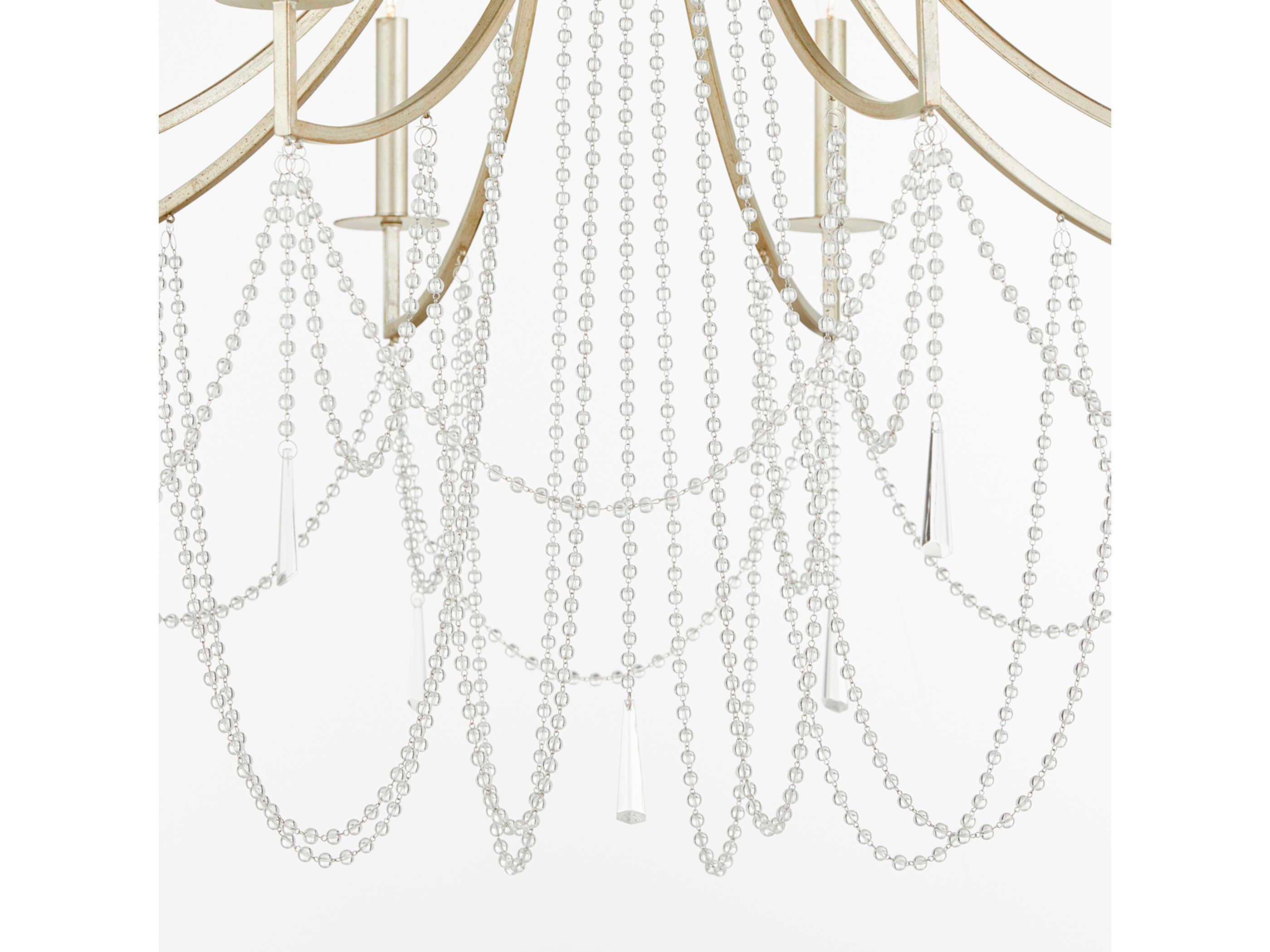 Quorum Malin 8-Light Antique Silver Candelabra Chandelier