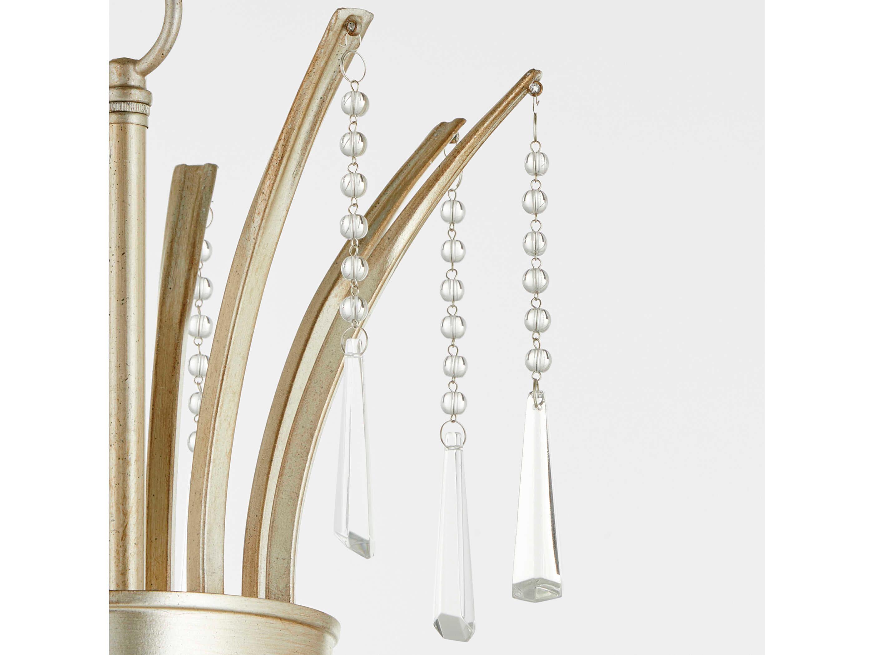 Quorum Malin 8-Light Antique Silver Candelabra Chandelier