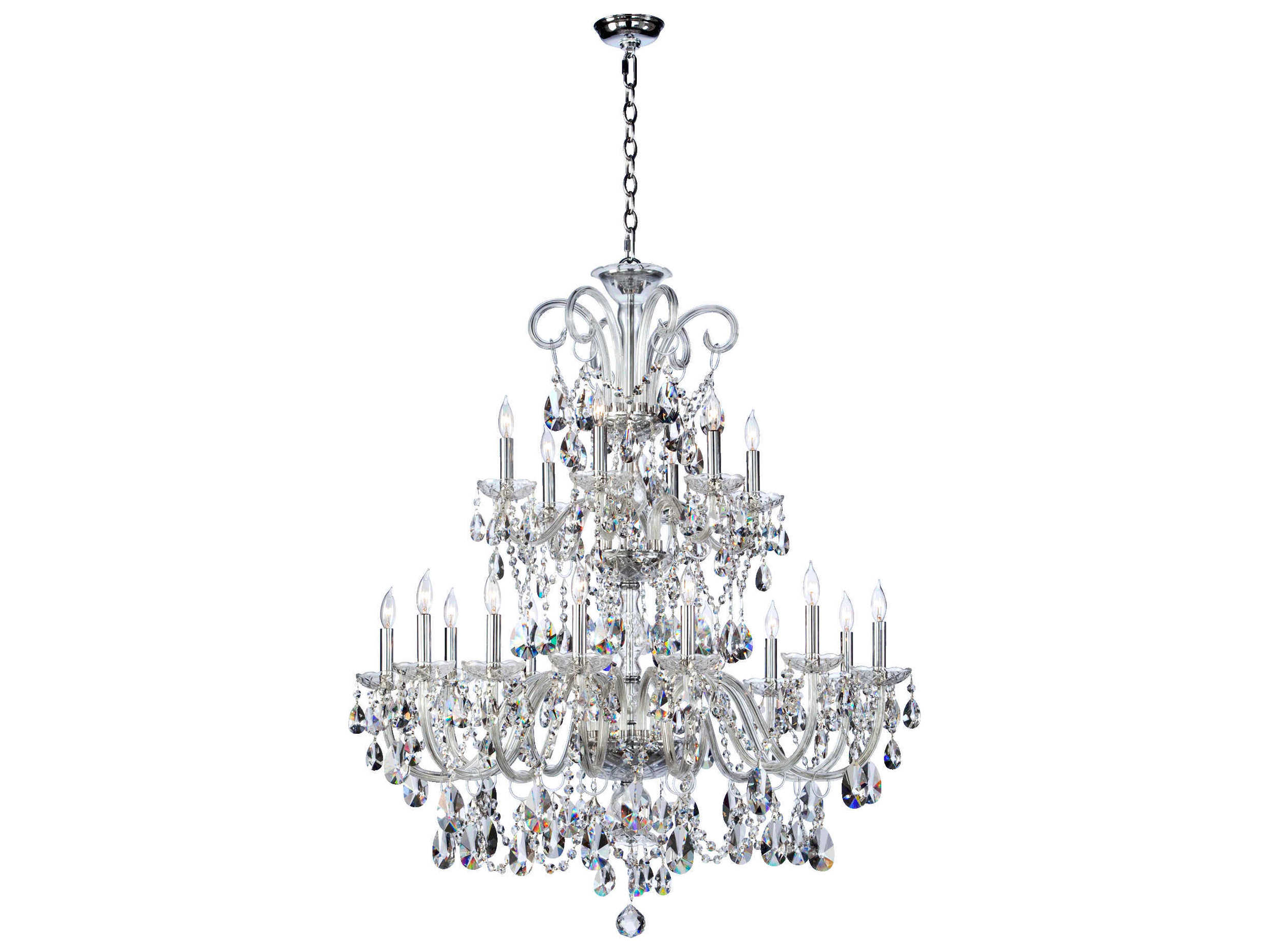 Quorum Bohemian Katerina 18-Light8-Light Chrome Crystal Candelabra Tiered Chandelier