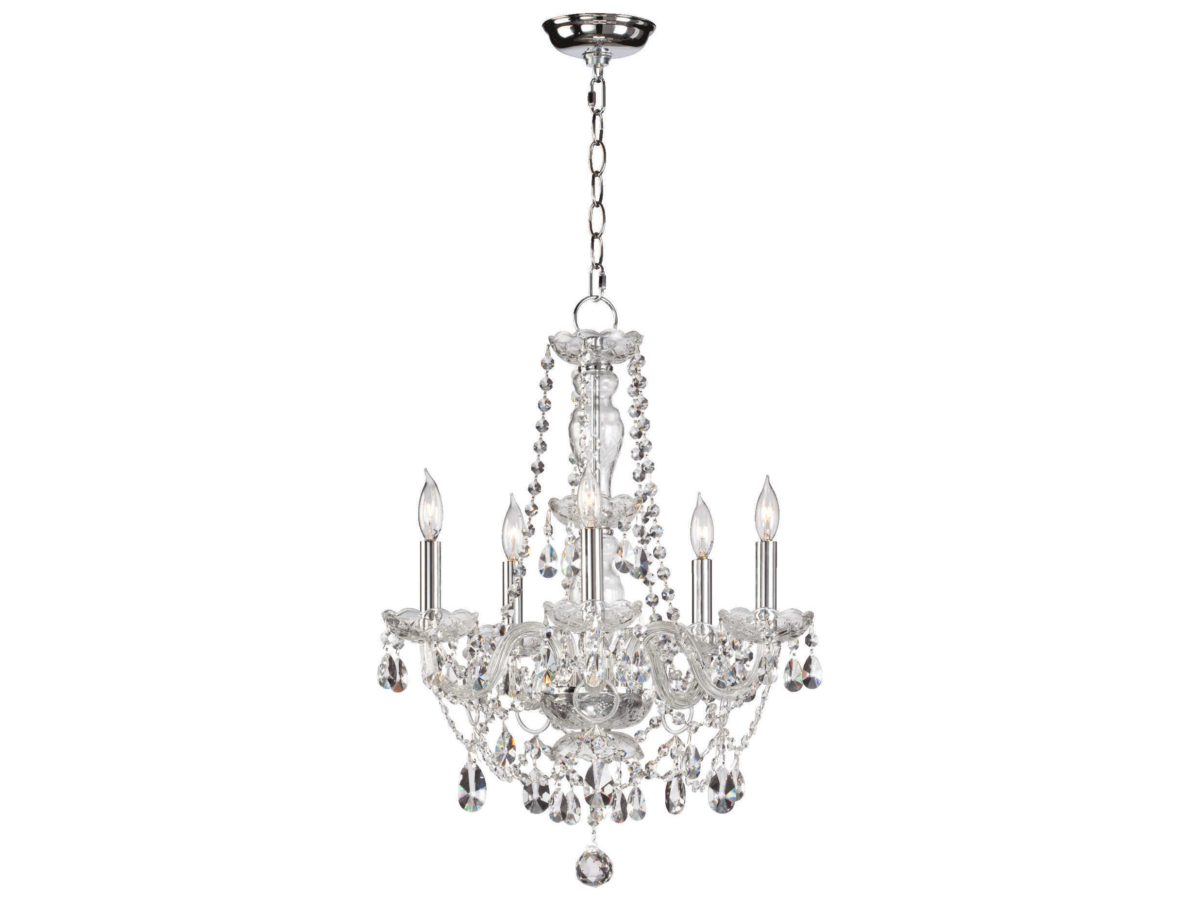 Quorum Bohemian Katerina 5-Light Chrome Crystal Candelabra Chandelier