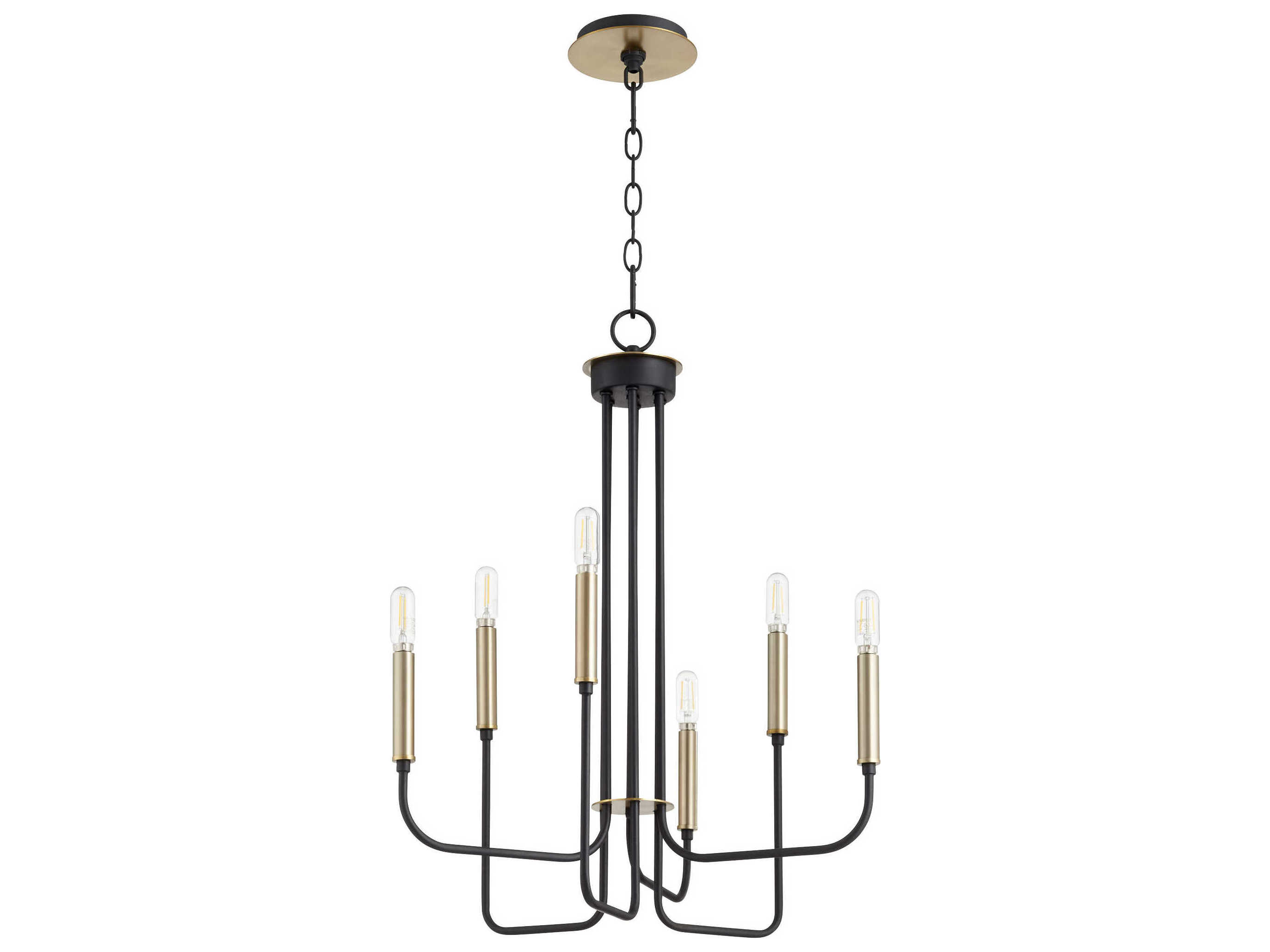 Quorum Hope 6-Light Noir With Aged Brass Black Candelabra Chandelier