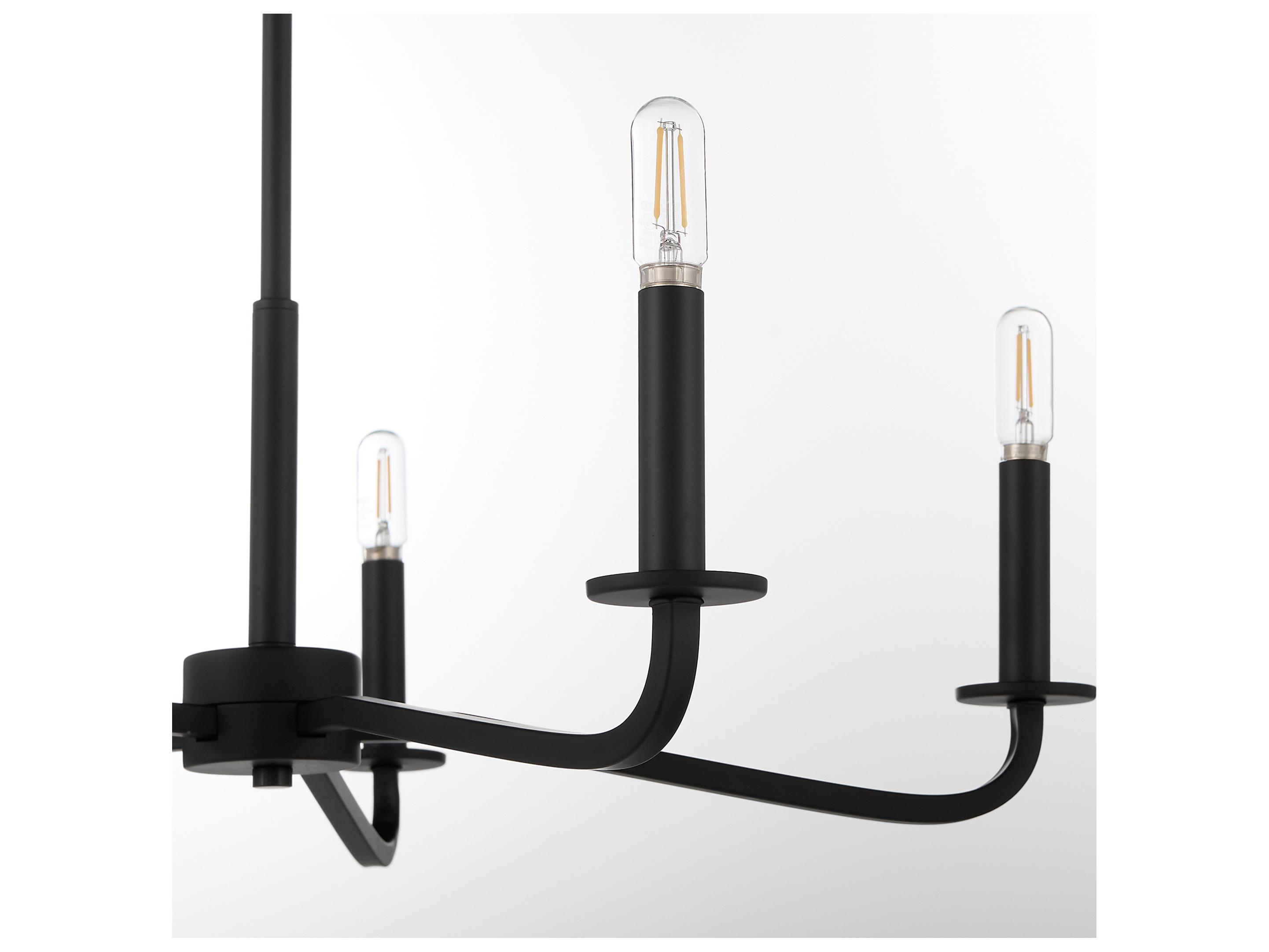 Quorum Rutherford 5-Light Matte Black Candelabra Chandelier
