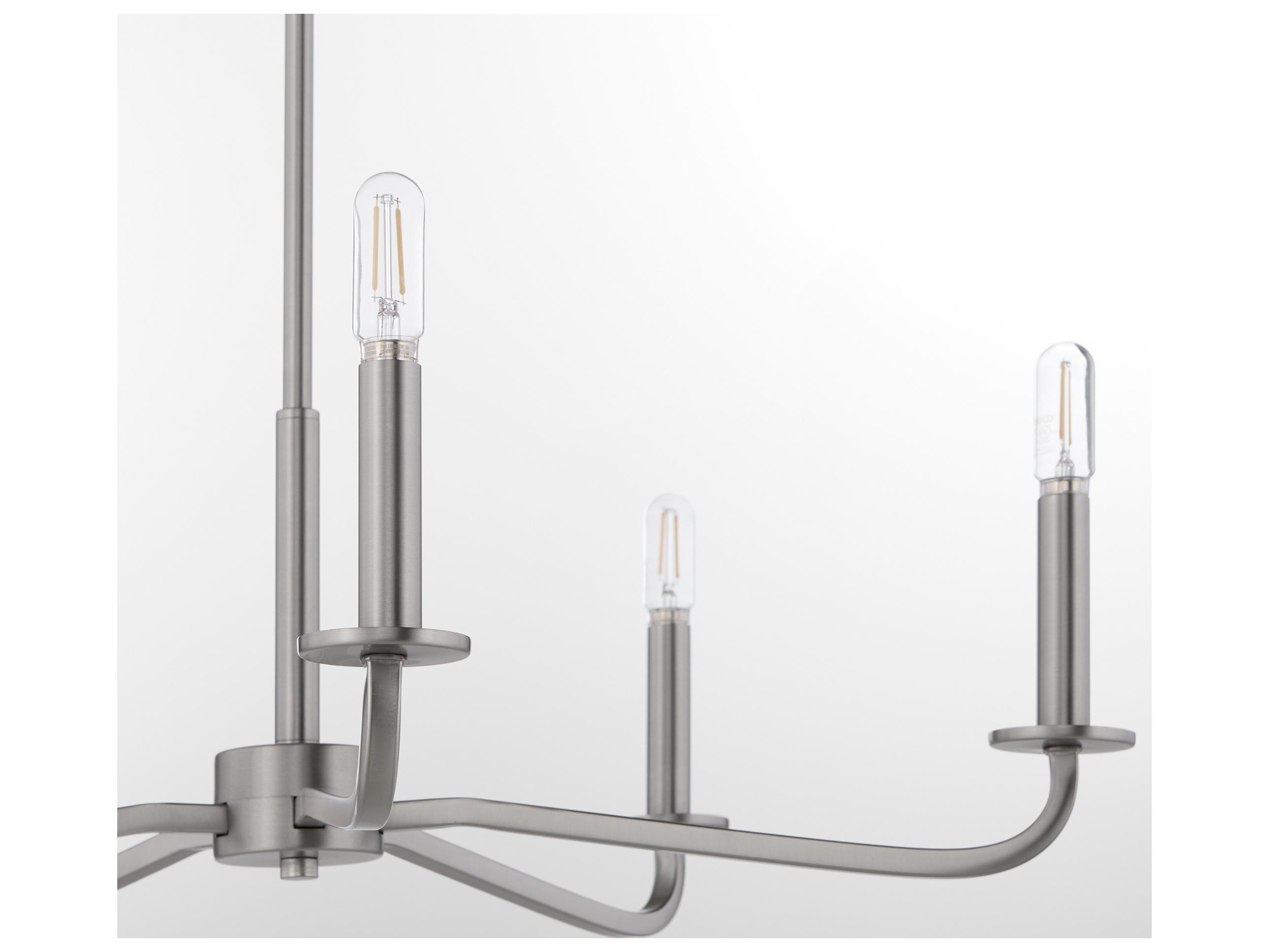 Quorum Rutherford 5-Light Satin Nickel Candelabra Chandelier