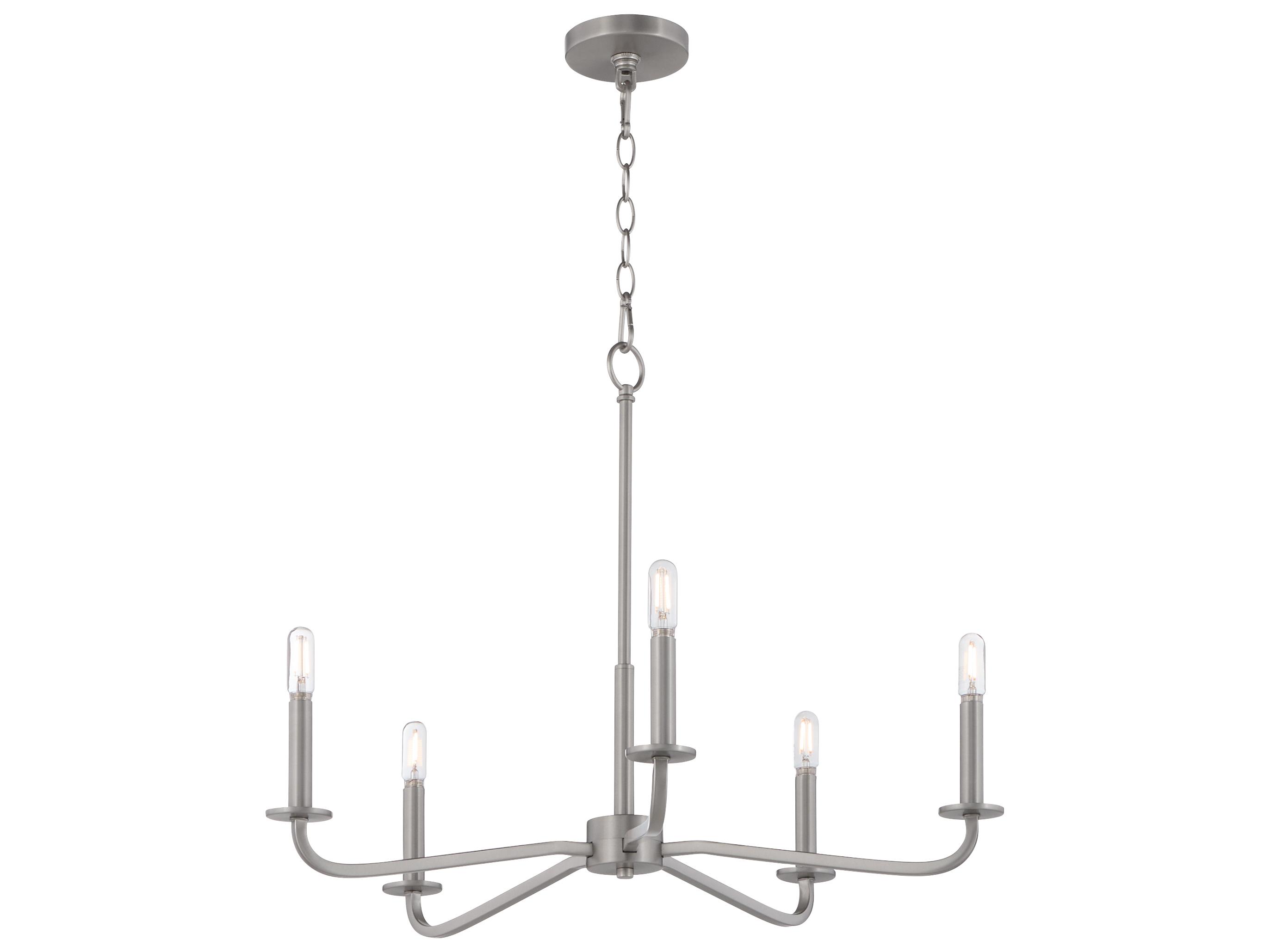 Quorum Rutherford 5-Light Satin Nickel Candelabra Chandelier