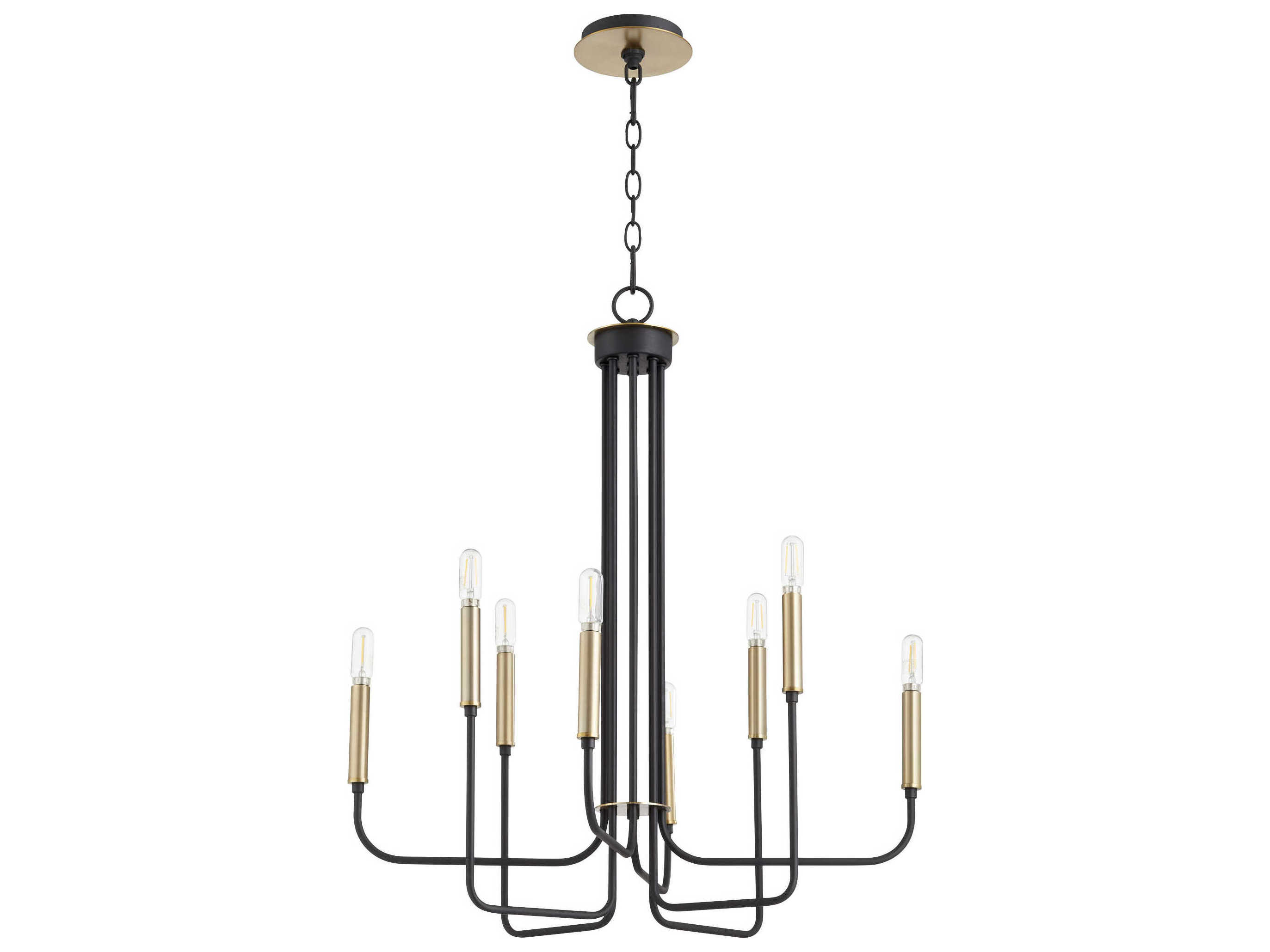 Quorum Hope 8-Light Noir With Aged Brass Black Candelabra Chandelier