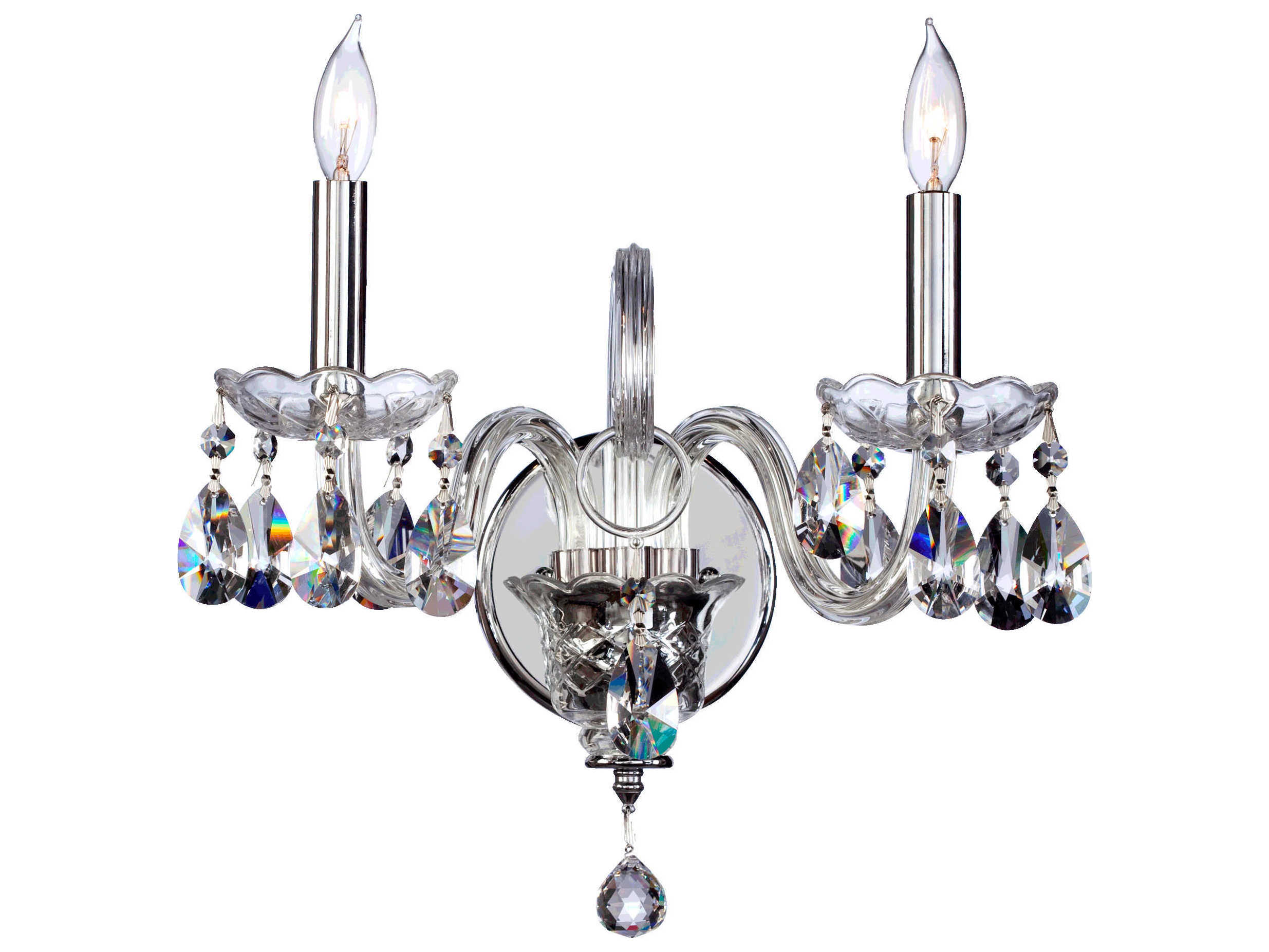 Quorum Bohemian Katerina 2-Light Chrome Crystal Wall Sconce