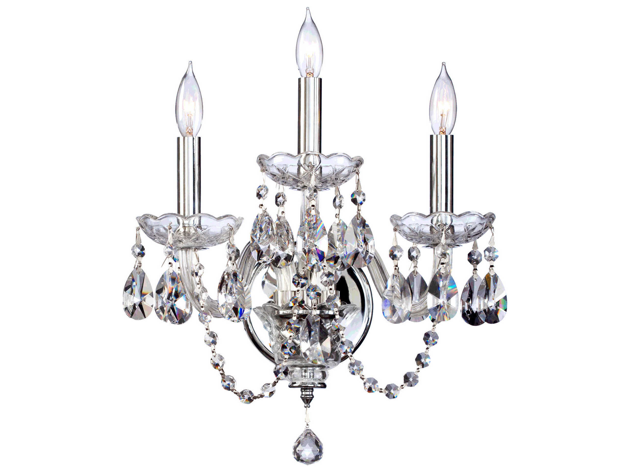 Quorum Bohemian Katerina 3-Light Chrome Crystal Wall Sconce