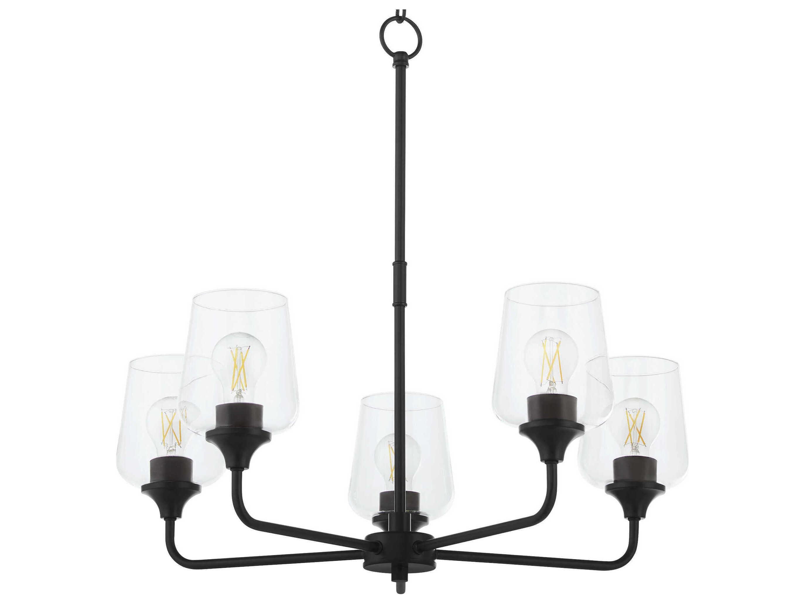 Quorum Raymond 5-Light Matte Black Chandelier