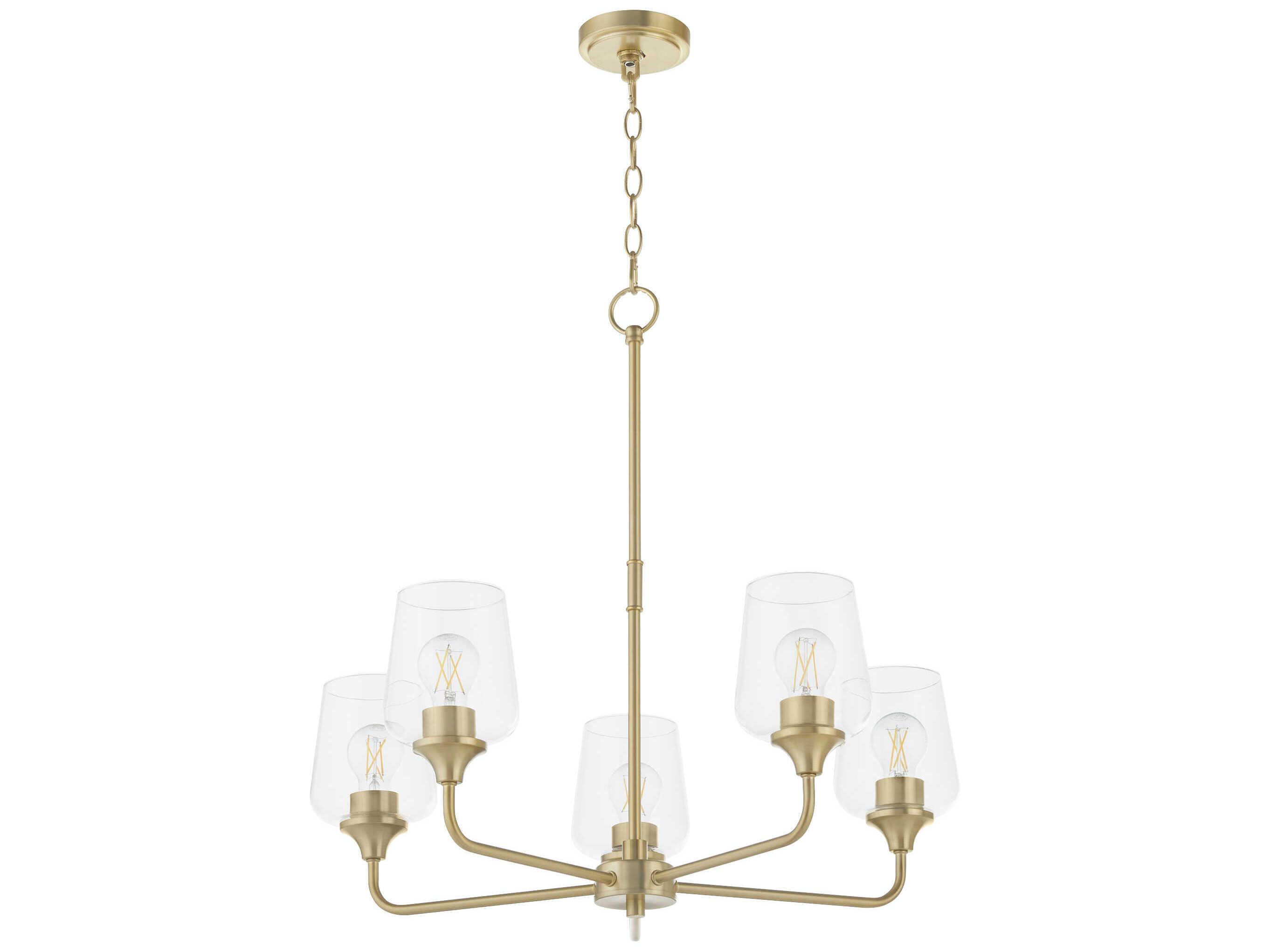 Quorum Raymond 5-Light Aged Brass Chandelier