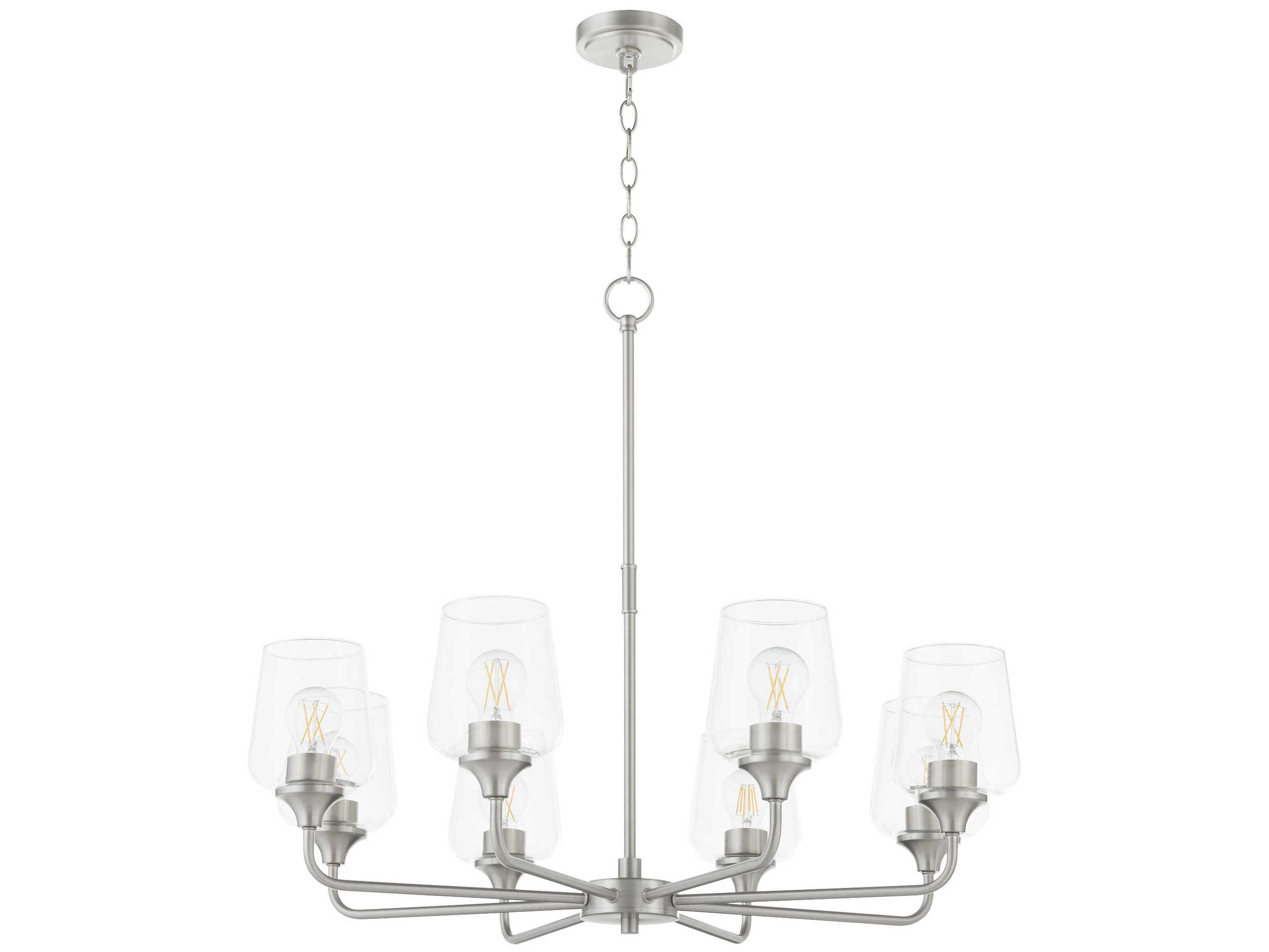 Quorum Raymond 8-Light Satin Nickel Chandelier