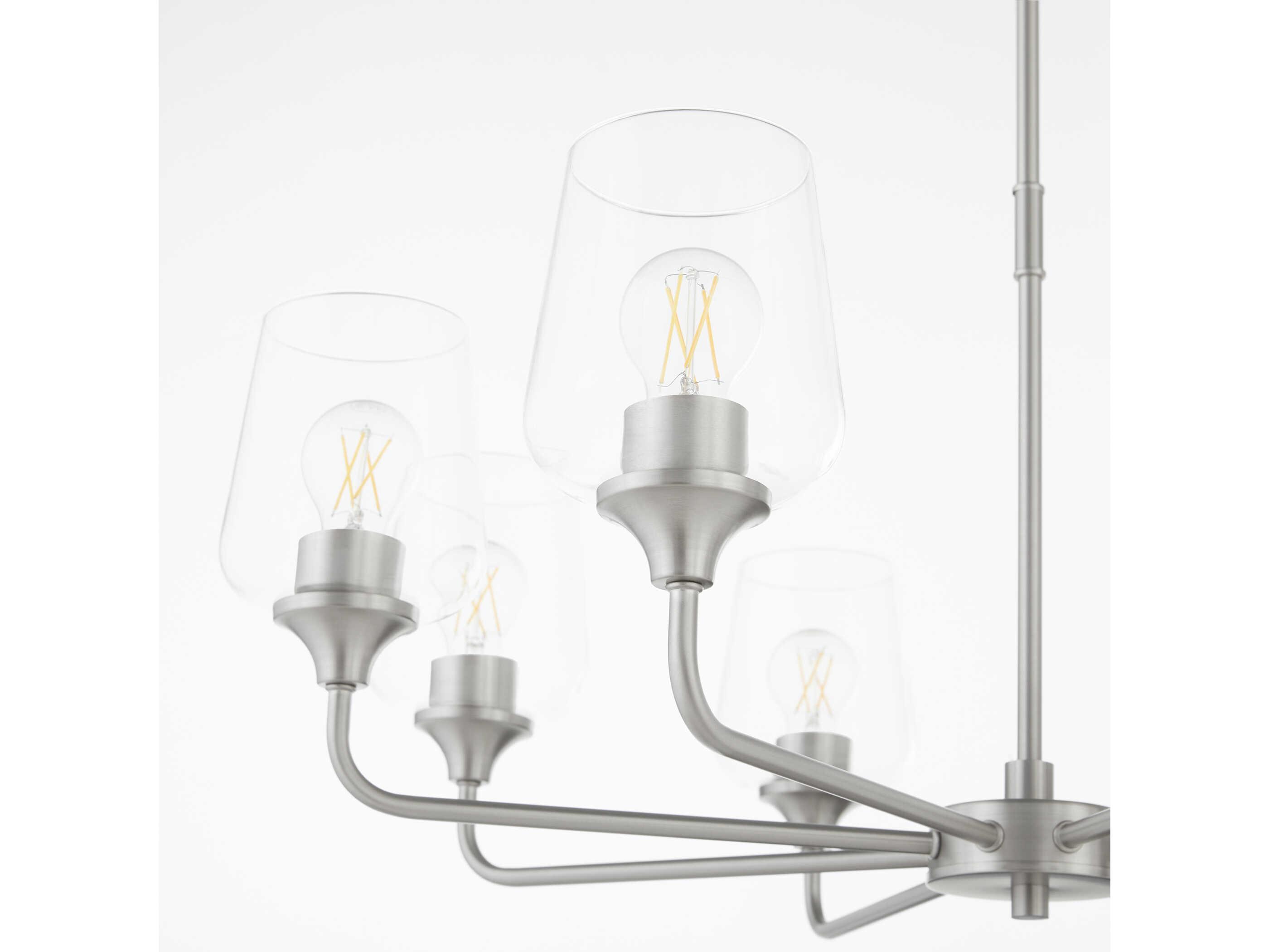 Quorum Raymond 8-Light Satin Nickel Chandelier