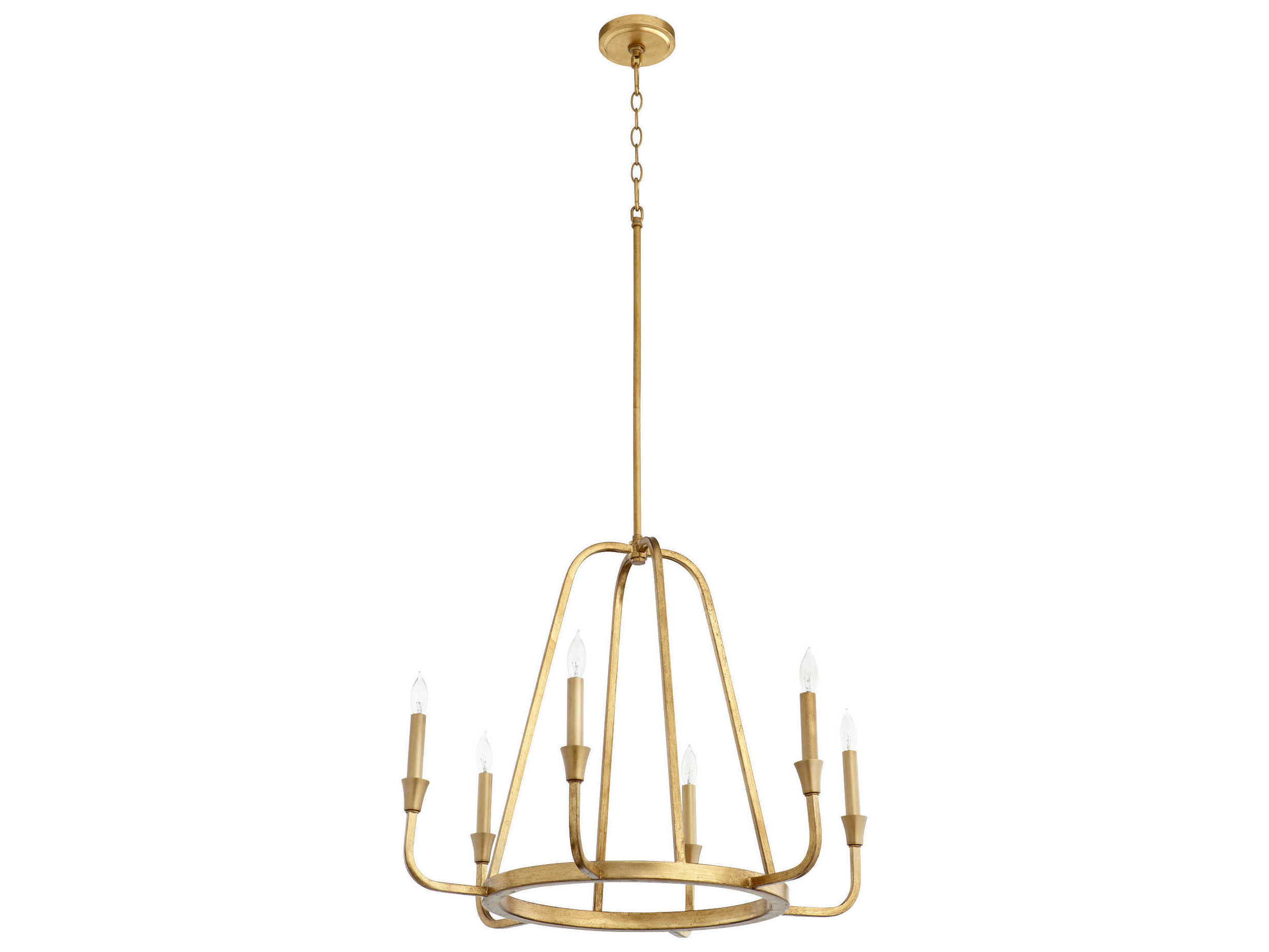 Quorum Marquee 6-Light Gold Leaf Candelabra Round Chandelier