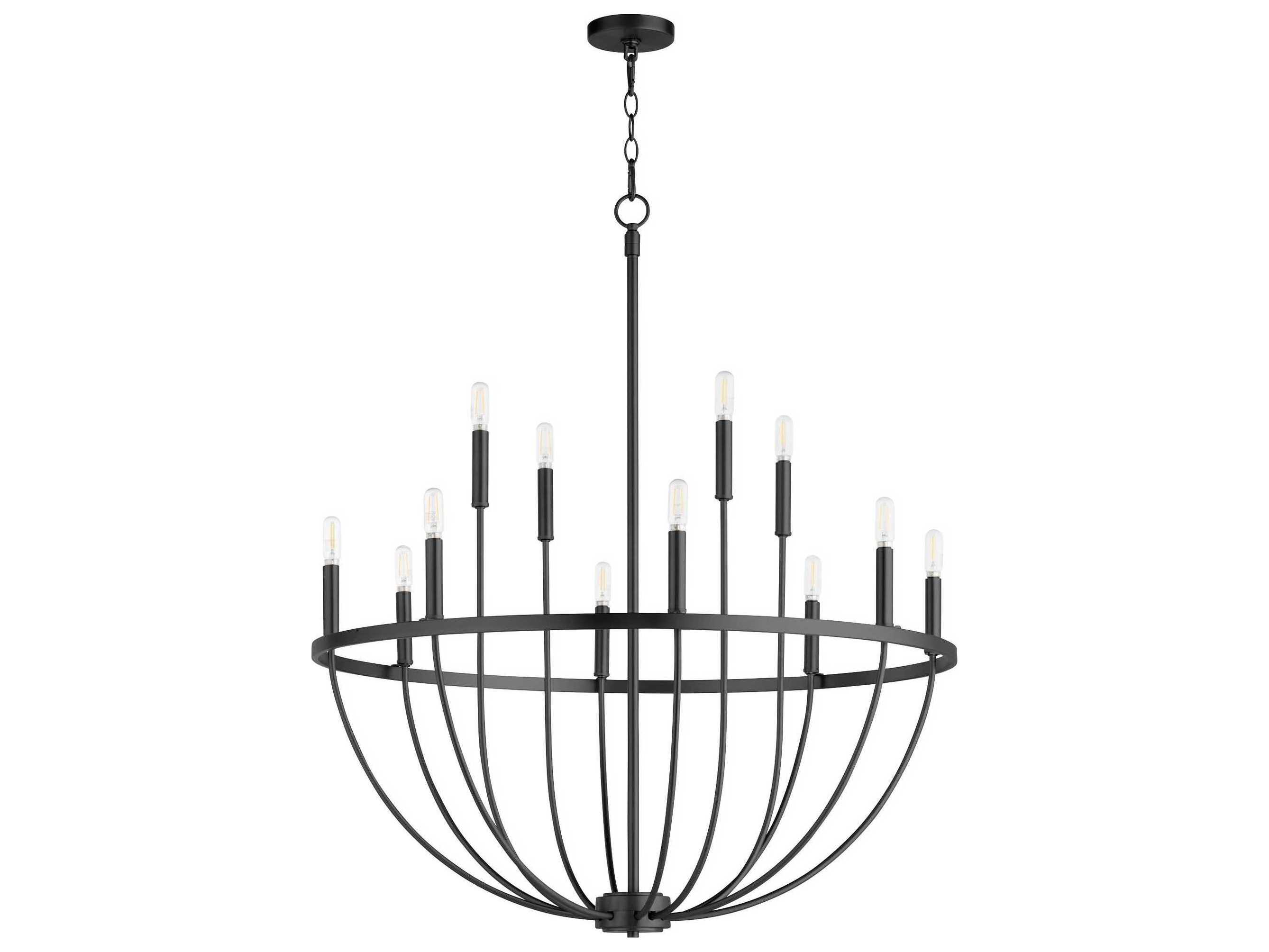 Quorum Tribute 12-Light Matte Black Candelabra Chandelier