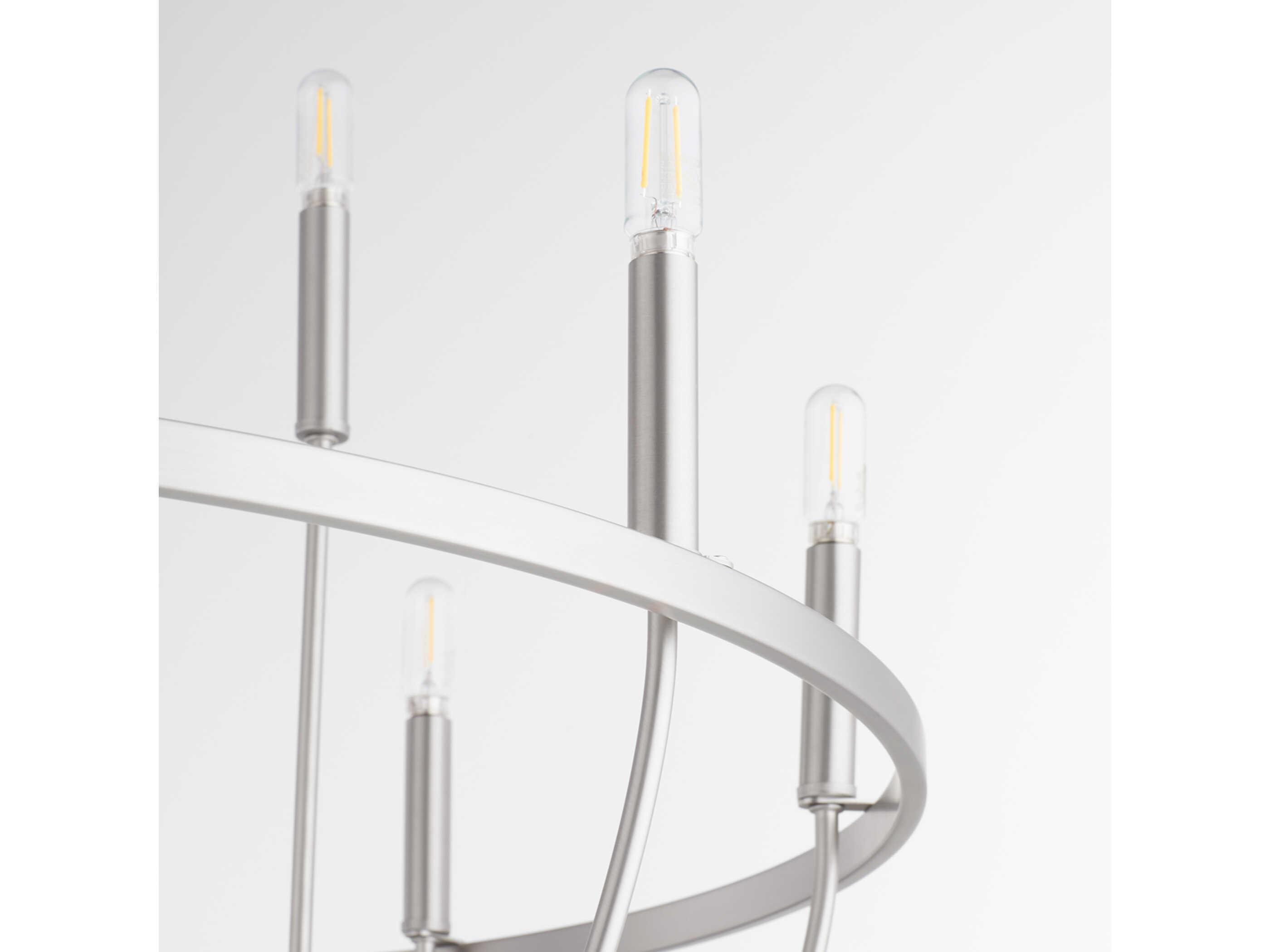 Quorum Tribute 12-Light Satin Nickel Glass Candelabra Chandelier